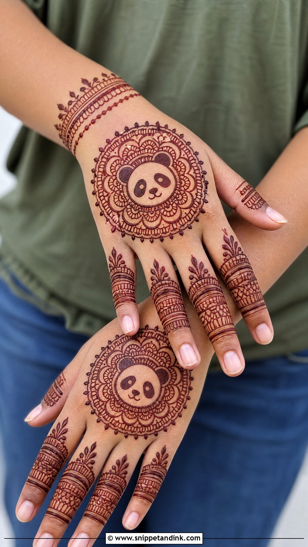 Panda Mandala Mehndi Design - Snippet and Ink - 30 Panda Mehndi Design Ideas
