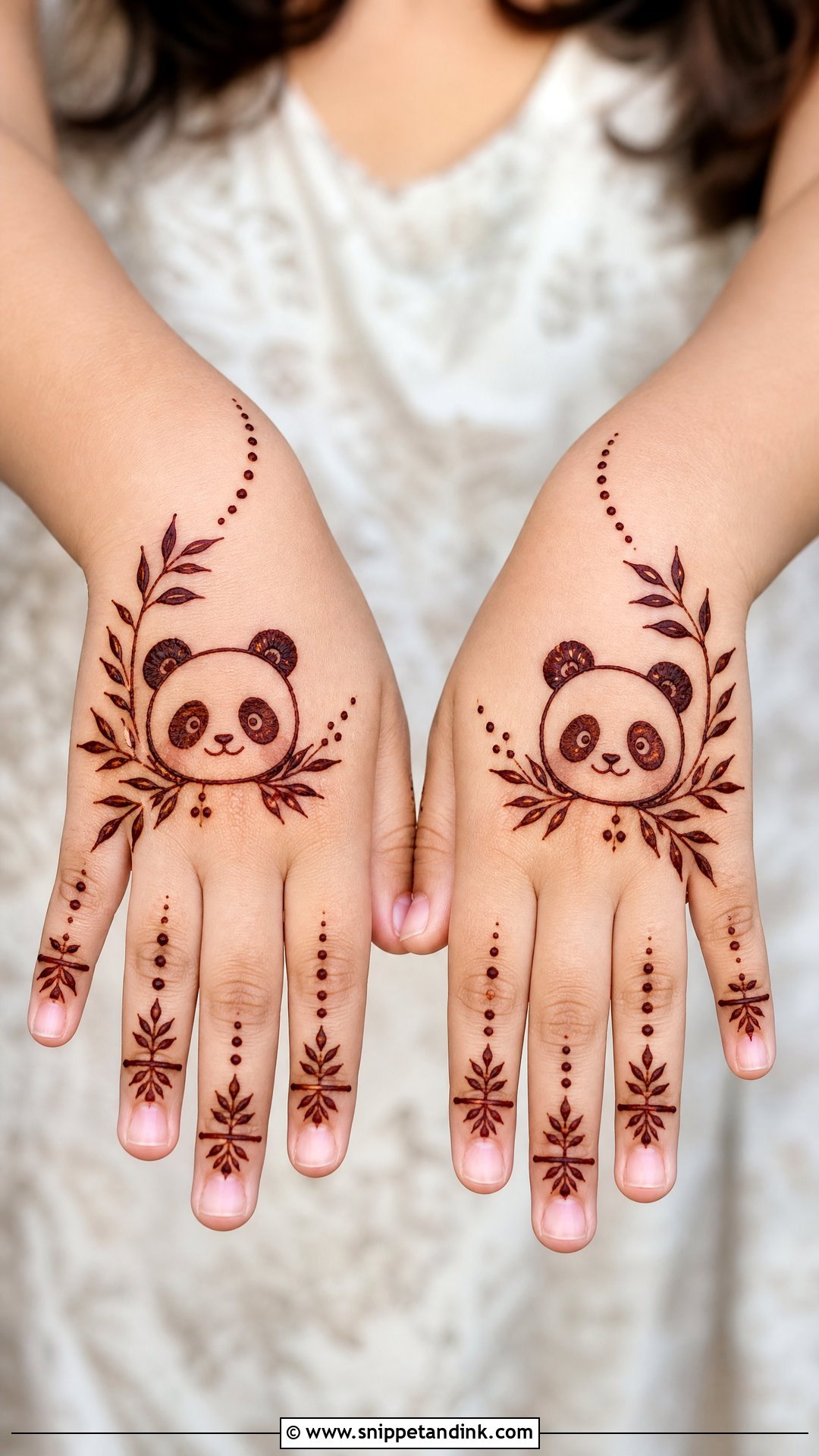 Panda Mehndi Design For Kids - Snippet and Ink - 30 Panda Mehndi Design Ideas