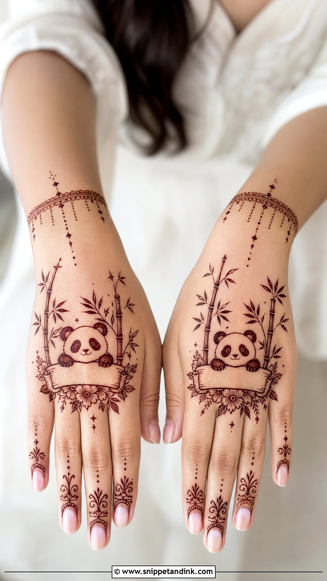 Panda Name Mehndi Design - Snippet and Ink - 30 Panda Mehndi Design Ideas