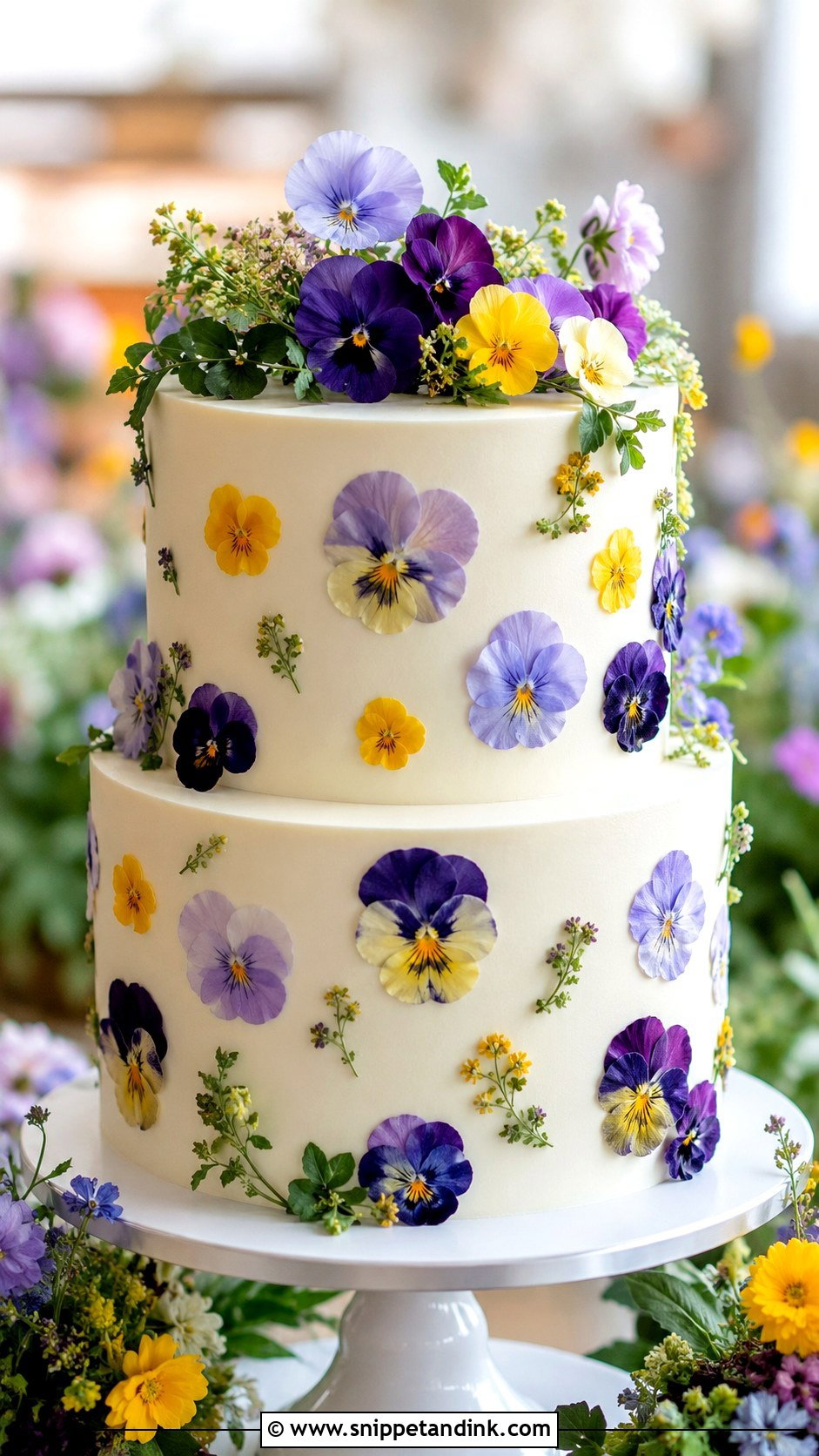 Pansy Wedding Cake - Snippet and Ink - 25 Flowers for Wedding Cake Ideas