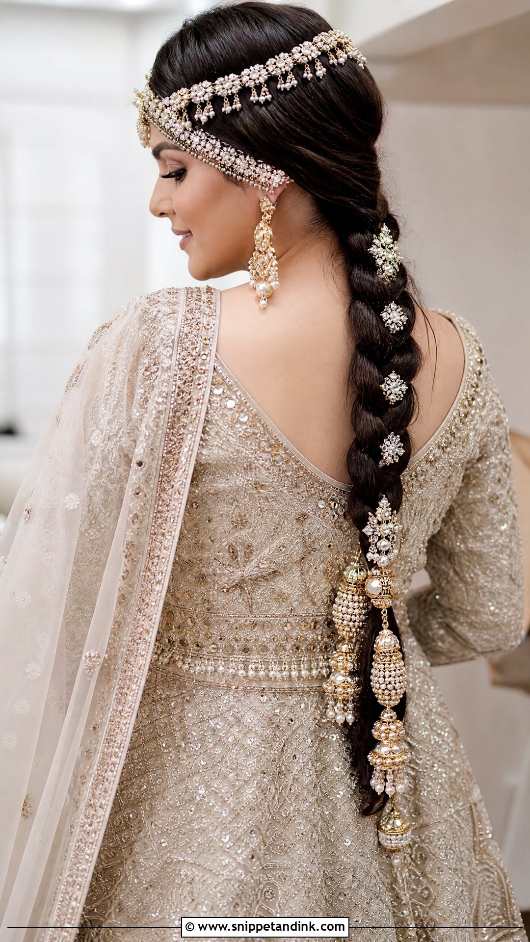 Paranda Braid With Matha Patti - Snippet and Ink - 15 Bridal Paranda Hairstyle Ideas