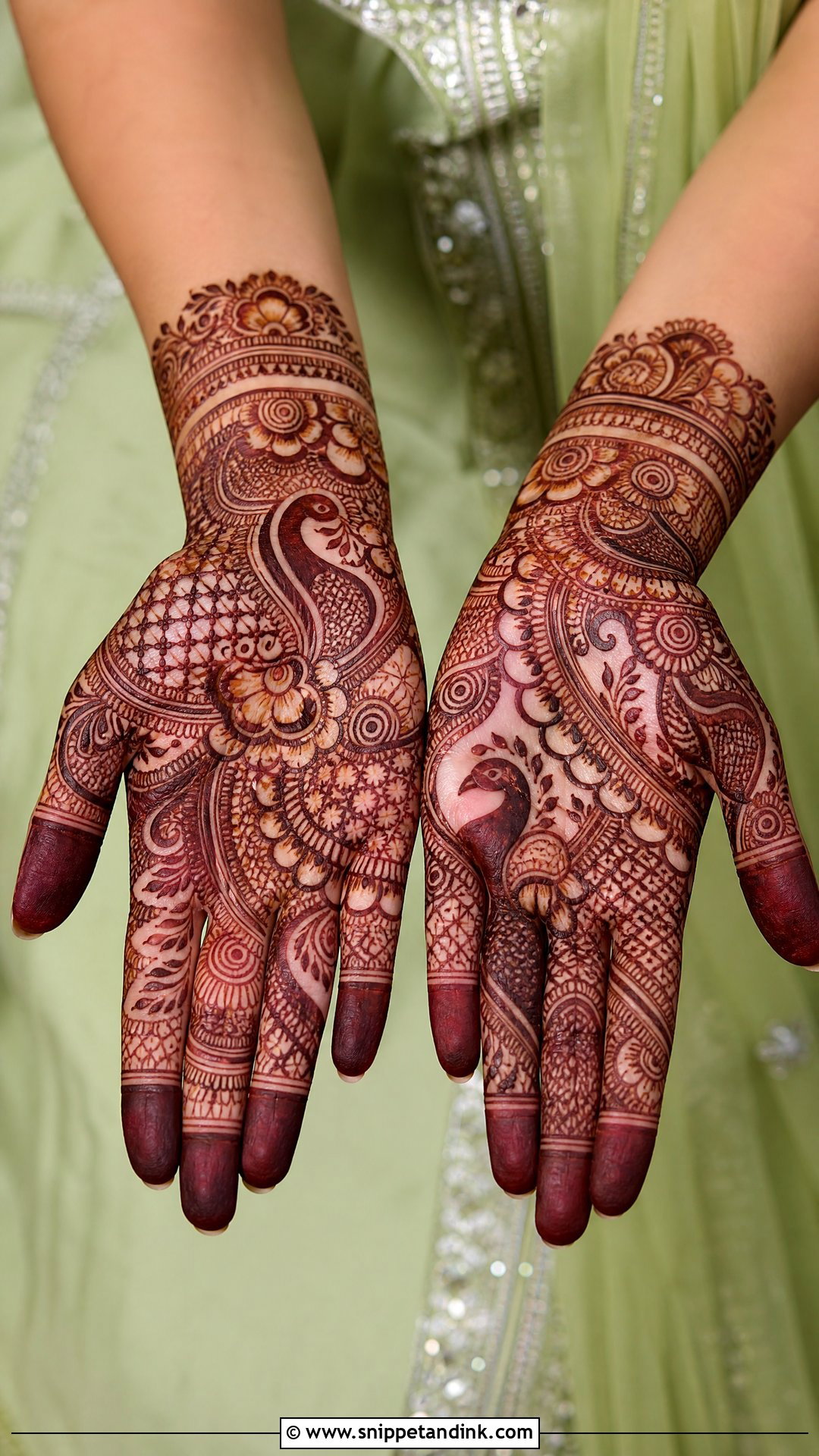 Parrot Green Mehendi Lehenga - Snippet and Ink - 25 Green Mehendi Outfits for Bride