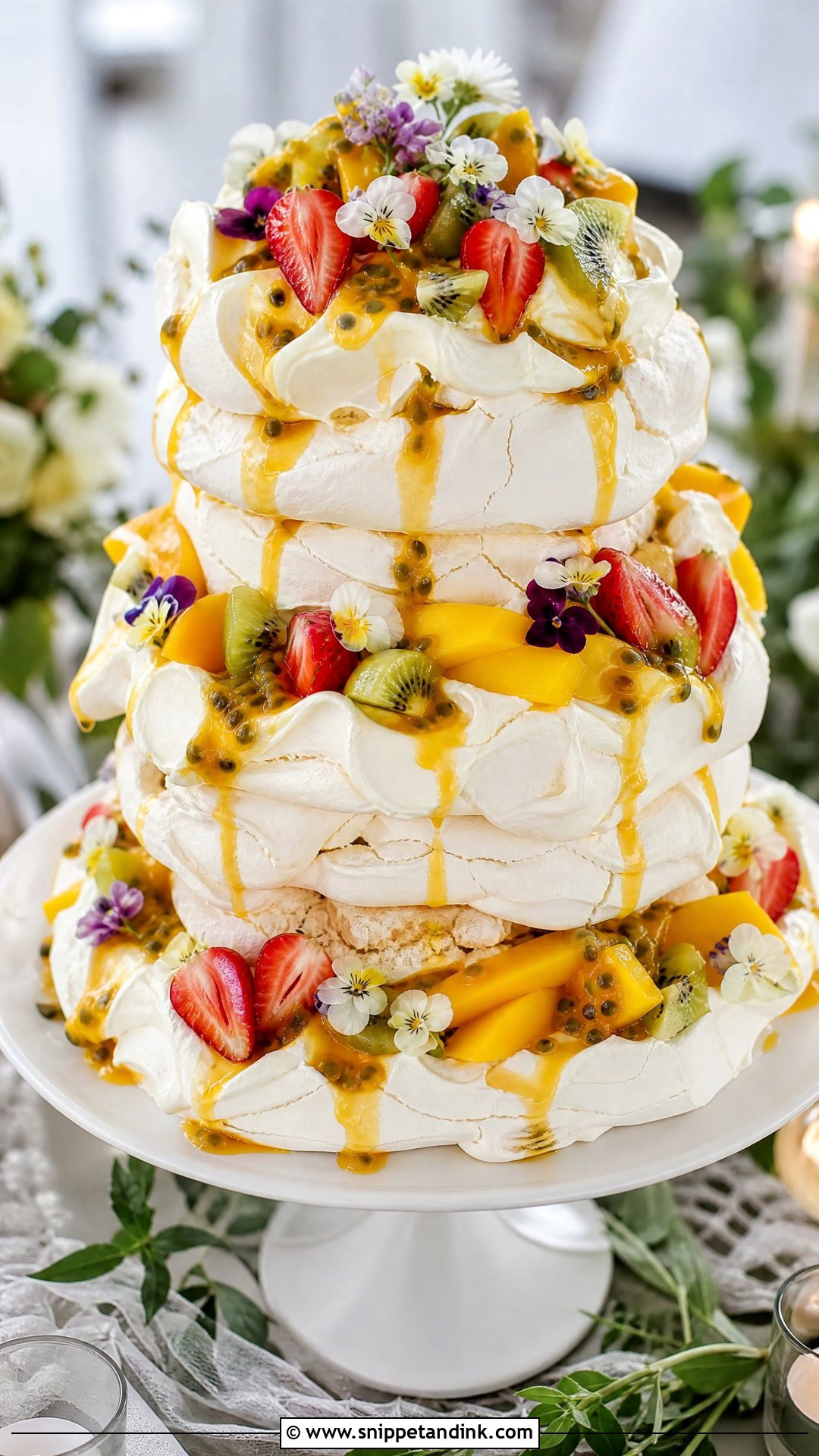 Passionfruit Pavlova Wedding Cake - Snippet and Ink - 20 Pavlova Wedding Cake Ideas
