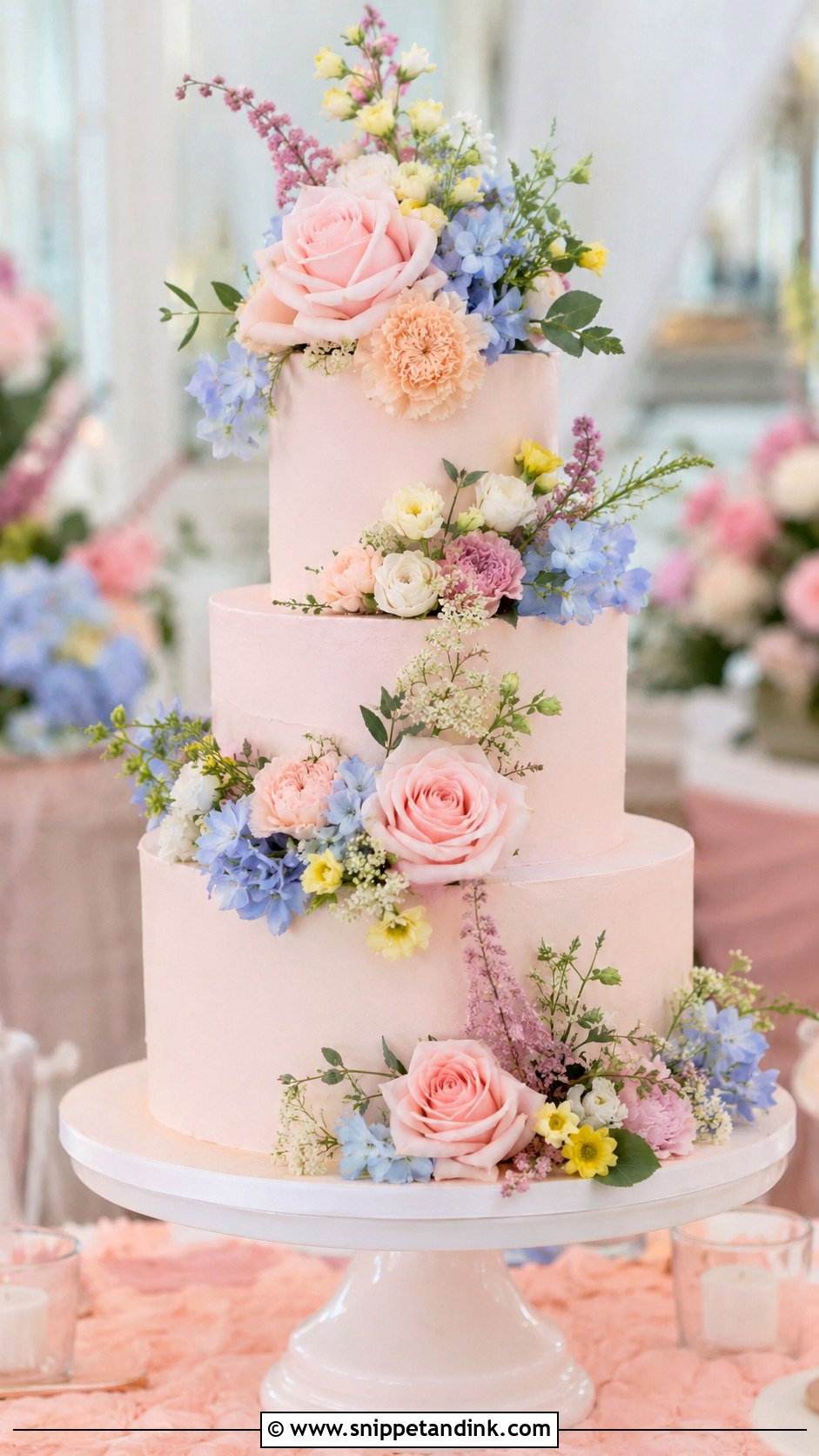 Pastel Bouquet Wedding Cake - Snippet and Ink - 20 Bouquet Cake Design Ideas for Wedding