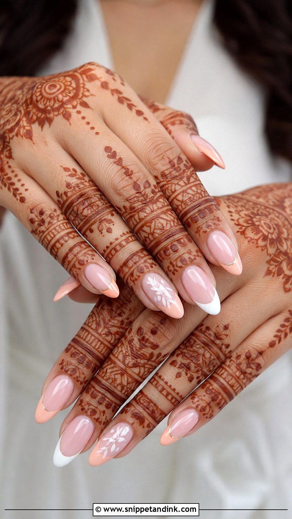 Pastel Bridal Nails With Mehendi - Snippet and Ink - 20 Bridal Nails with Mehendi