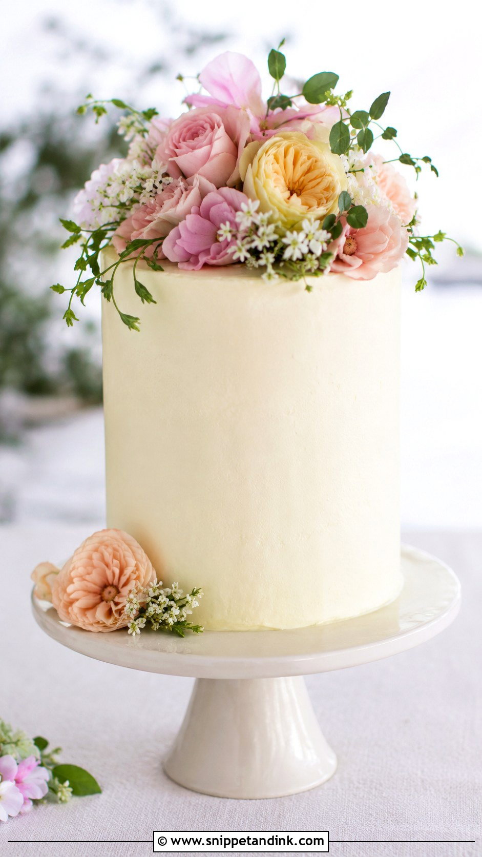 Pastel Floral Mini Wedding Cake - Snippet and Ink - 20 Wedding Cake Ideas with Pastel Flowers