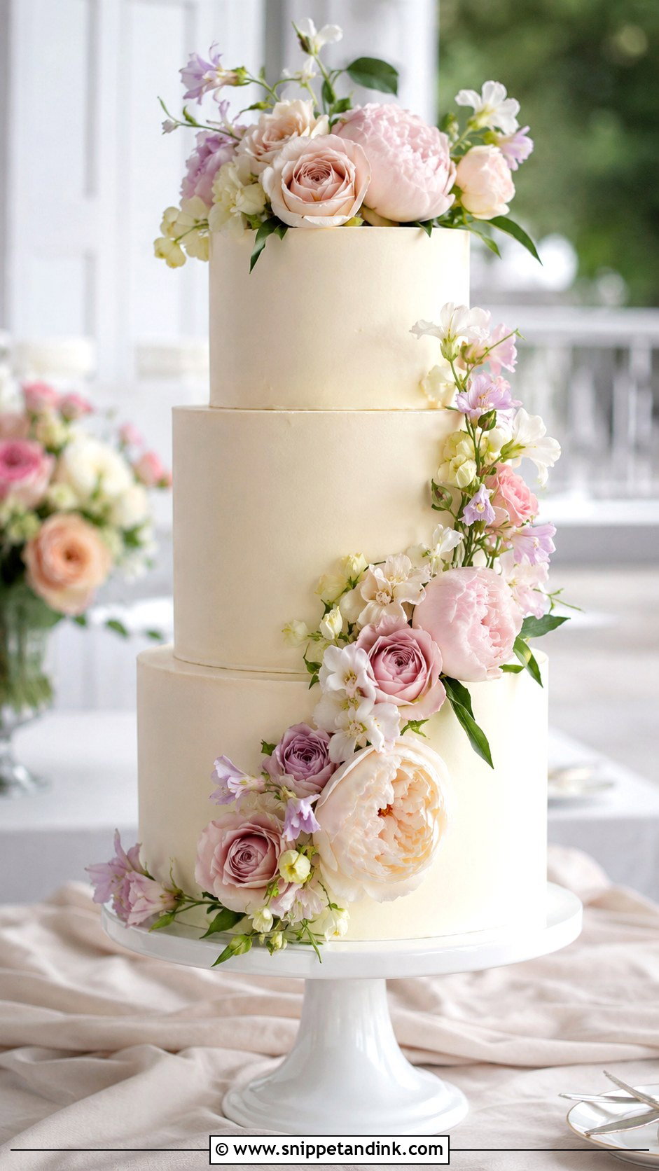 Pastel Flower Wedding Cake - Snippet and Ink - 20 Wedding Cake Ideas with Pastel Flowers