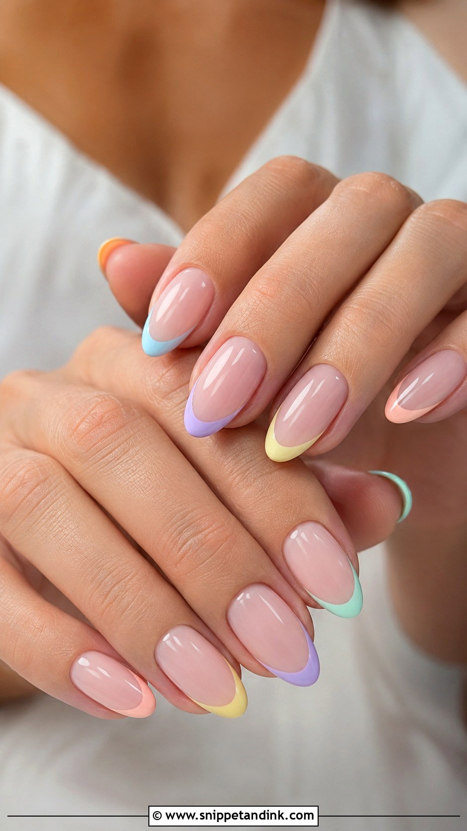 Pastel French Spring Bridal Nails - Snippet and Ink - 20 Spring Bridal Nails