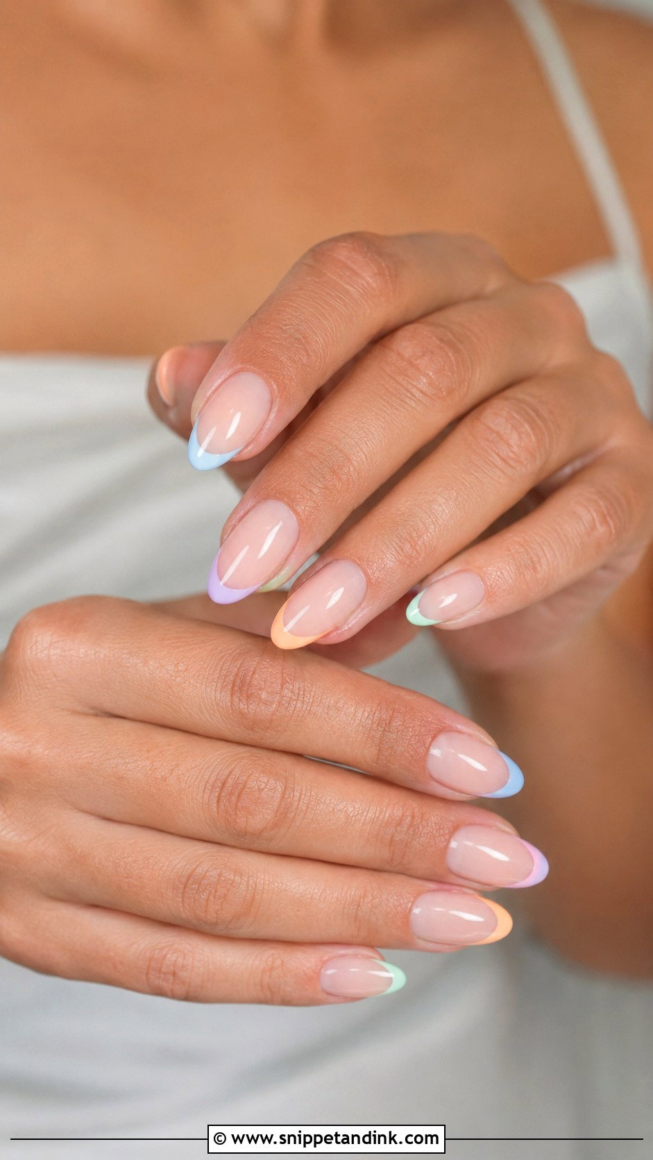 Pastel French Tip Spring Wedding Guest Nails - Snippet and Ink - 20 Spring Wedding Guest Nails