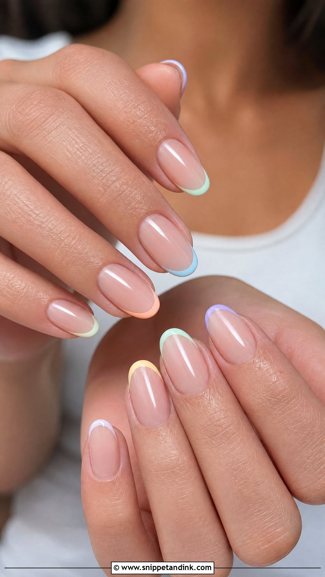 Pastel French Wedding Guest Nails - Snippet and Ink - 35 Wedding Guest Nails