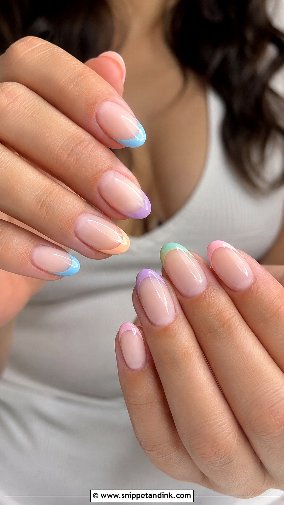 Pastel French Wedding Nails - Snippet and Ink - 20 Simple Nail Art for Wedding Ideas