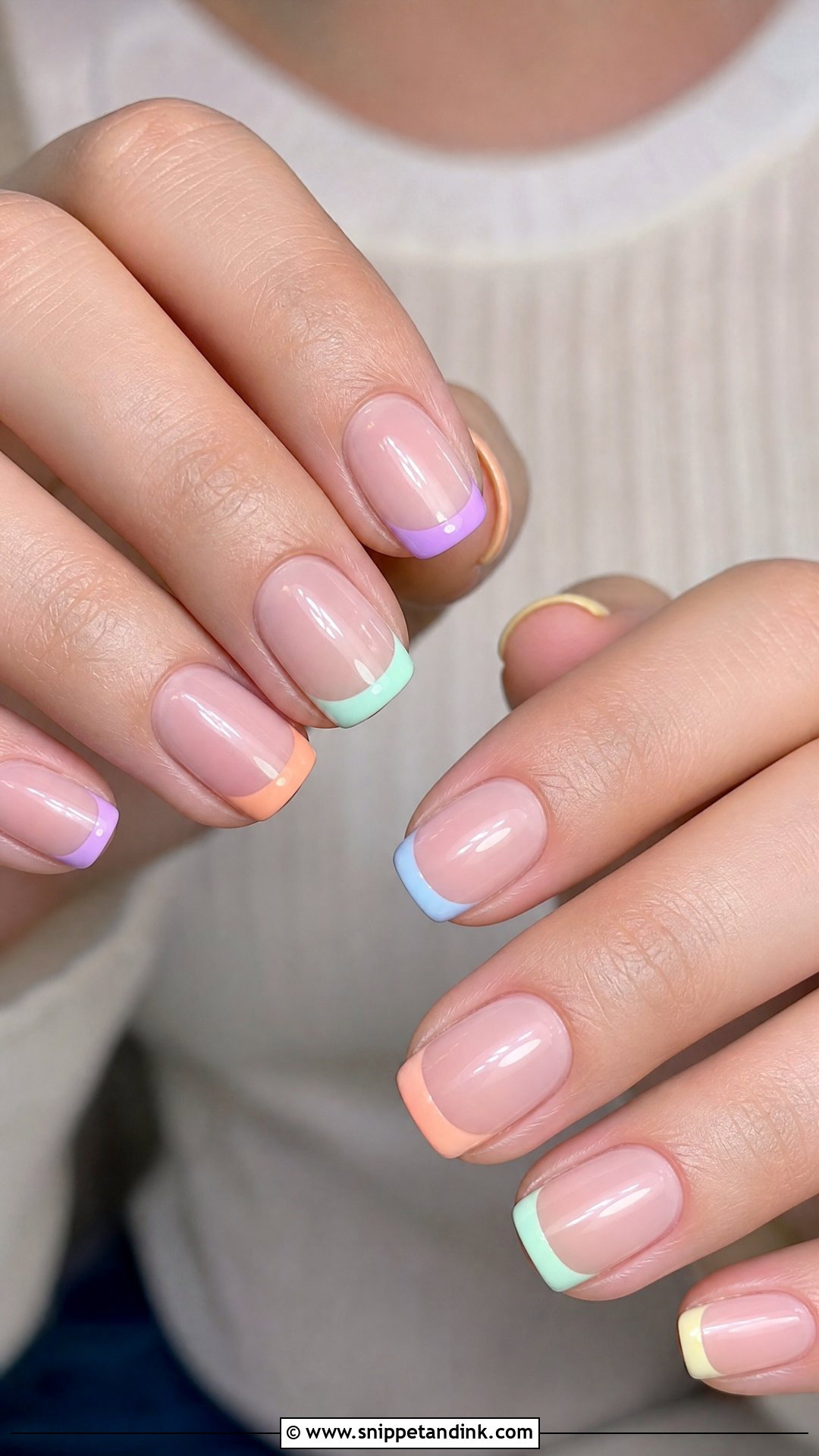 Pastel French Wedding Party Nails - Snippet and Ink - 25 Wedding Party Nails