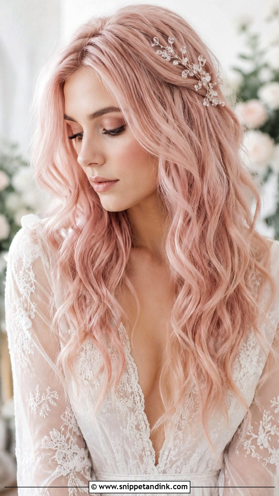 Pastel Pink Bridal Hair Color - Snippet and Ink - 20 Bride Hair Color Ideas