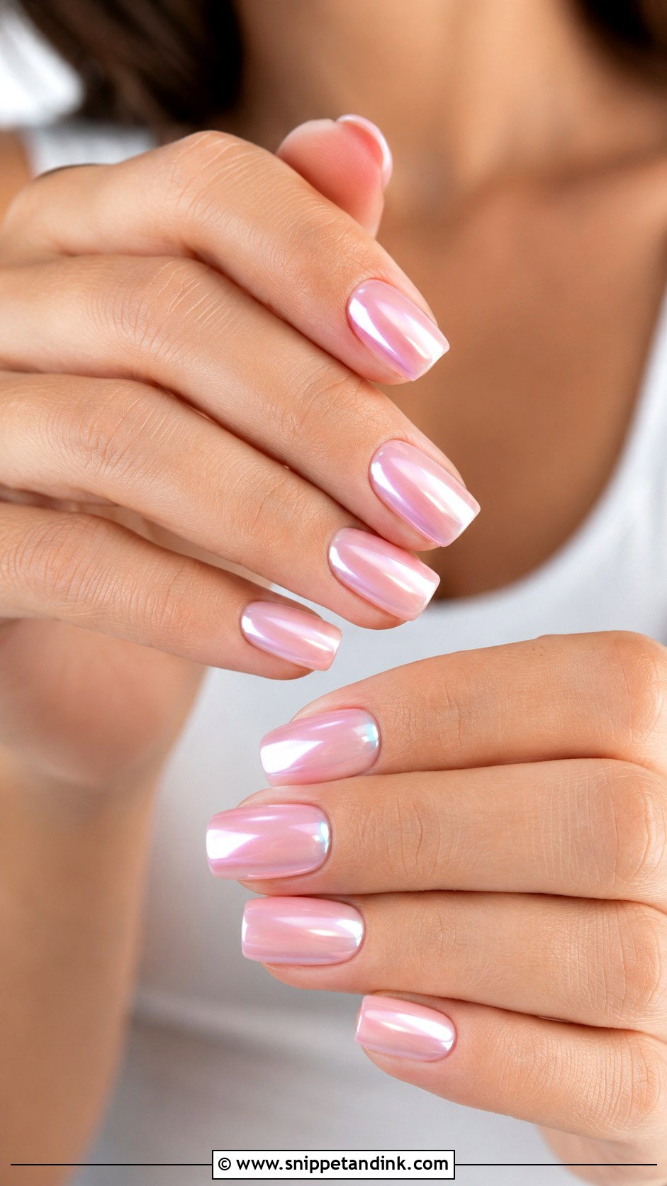 Pastel Pink Chrome Nails - Snippet and Ink - 20 Romantic Nails Brides