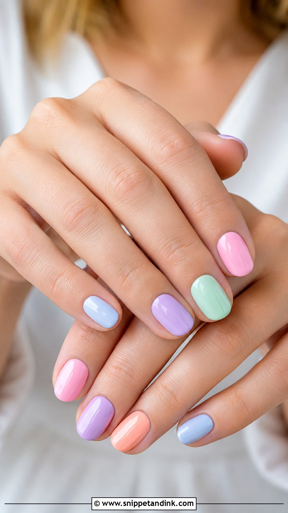 Pastel Rainbow Bridesmaid Nails - Snippet and Ink - 20 Summer Bridesmaid Nails