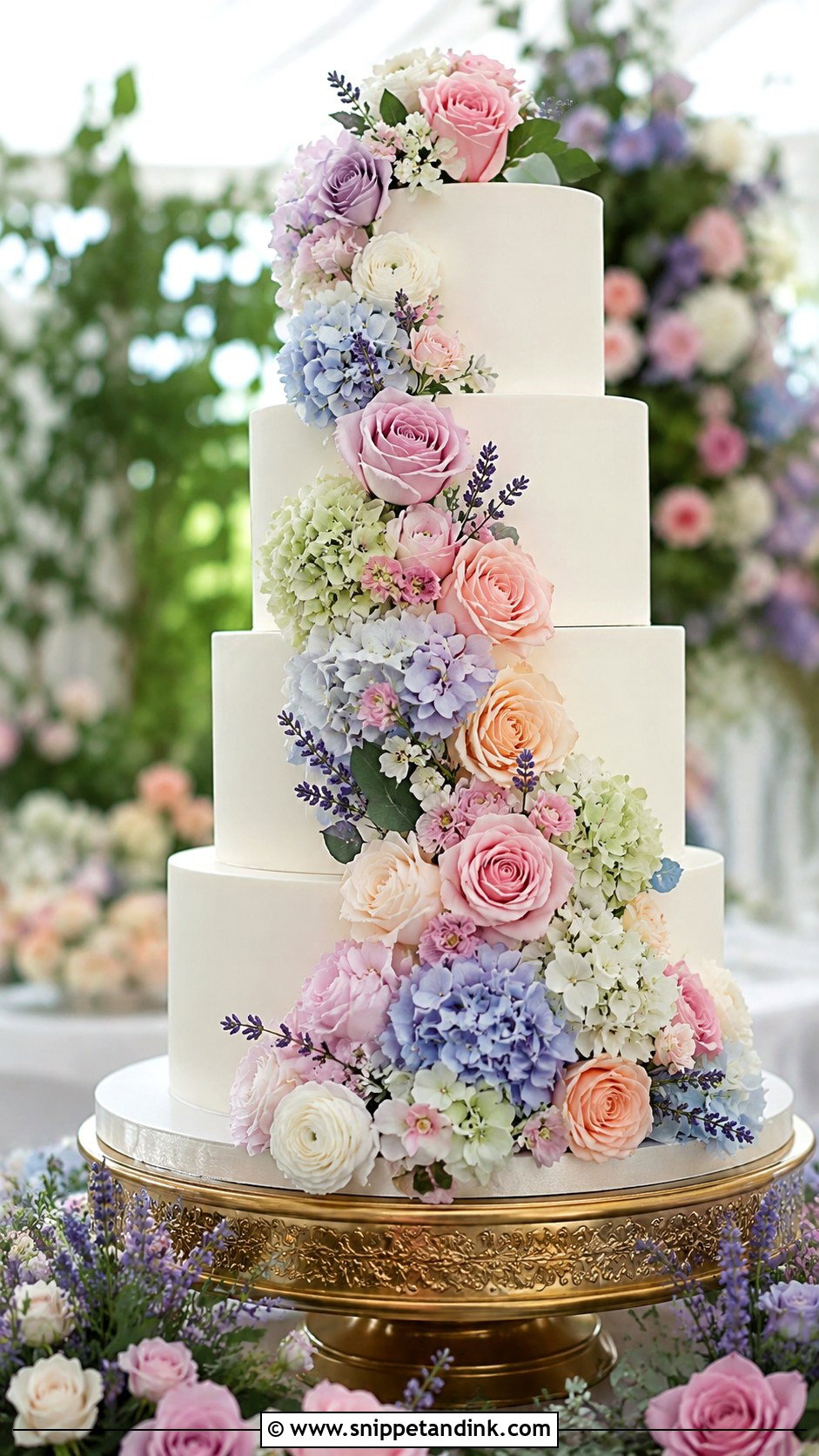 Pastel Rainbow Pearl Wedding Cake - Snippet and Ink - 25 Pastel Rainbow Wedding Cake Ideas