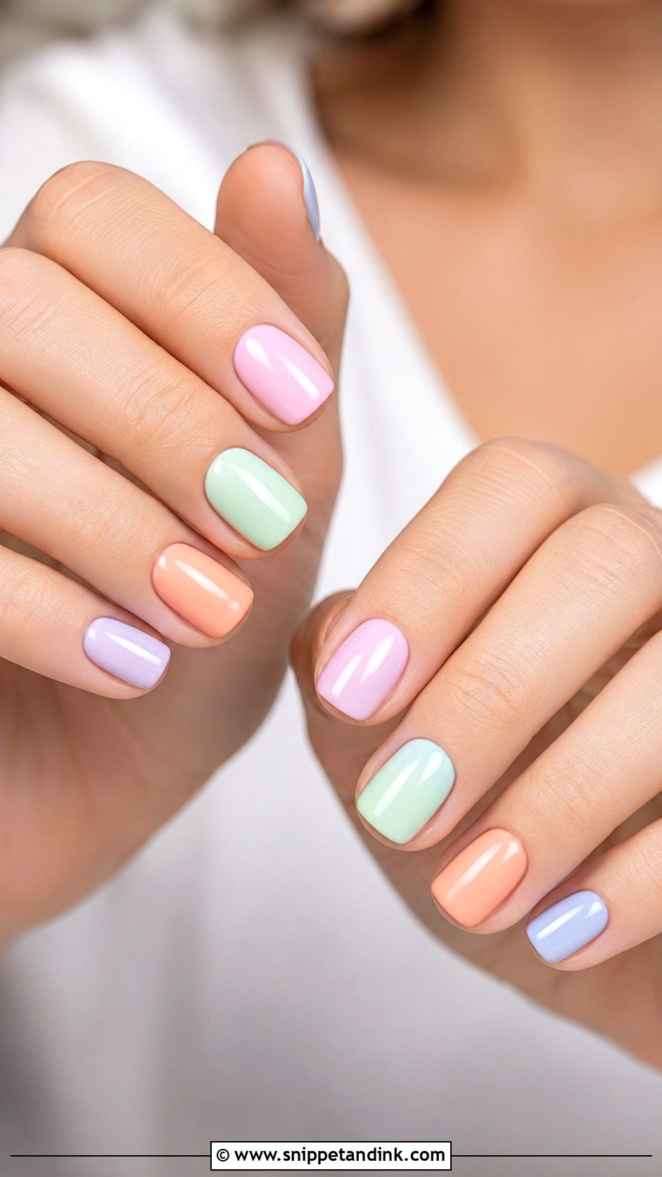 Pastel Skittle Nails - Snippet and Ink - 30 Wedding Guest Nails Ideas