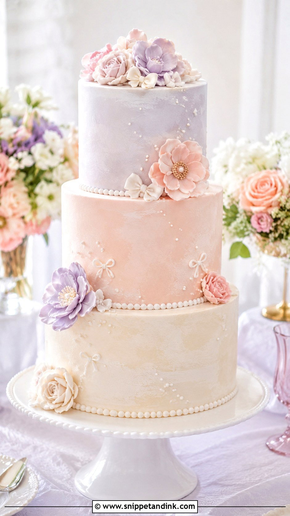 Pastel Wedding Cake - Snippet and Ink - 20 Feminine Cake Ideas for Wedding