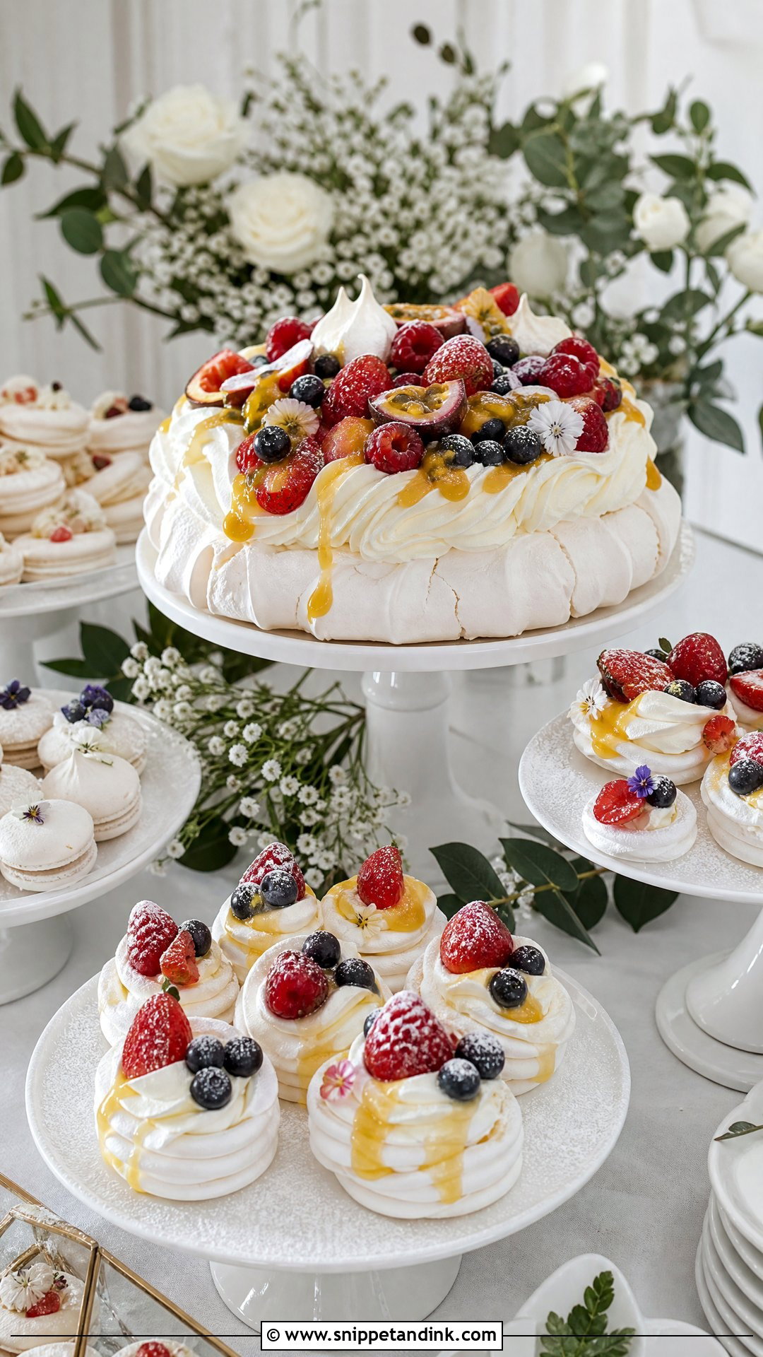Pavlova Wedding Dessert Table - Snippet and Ink - 20 Pavlova Wedding Cake Ideas