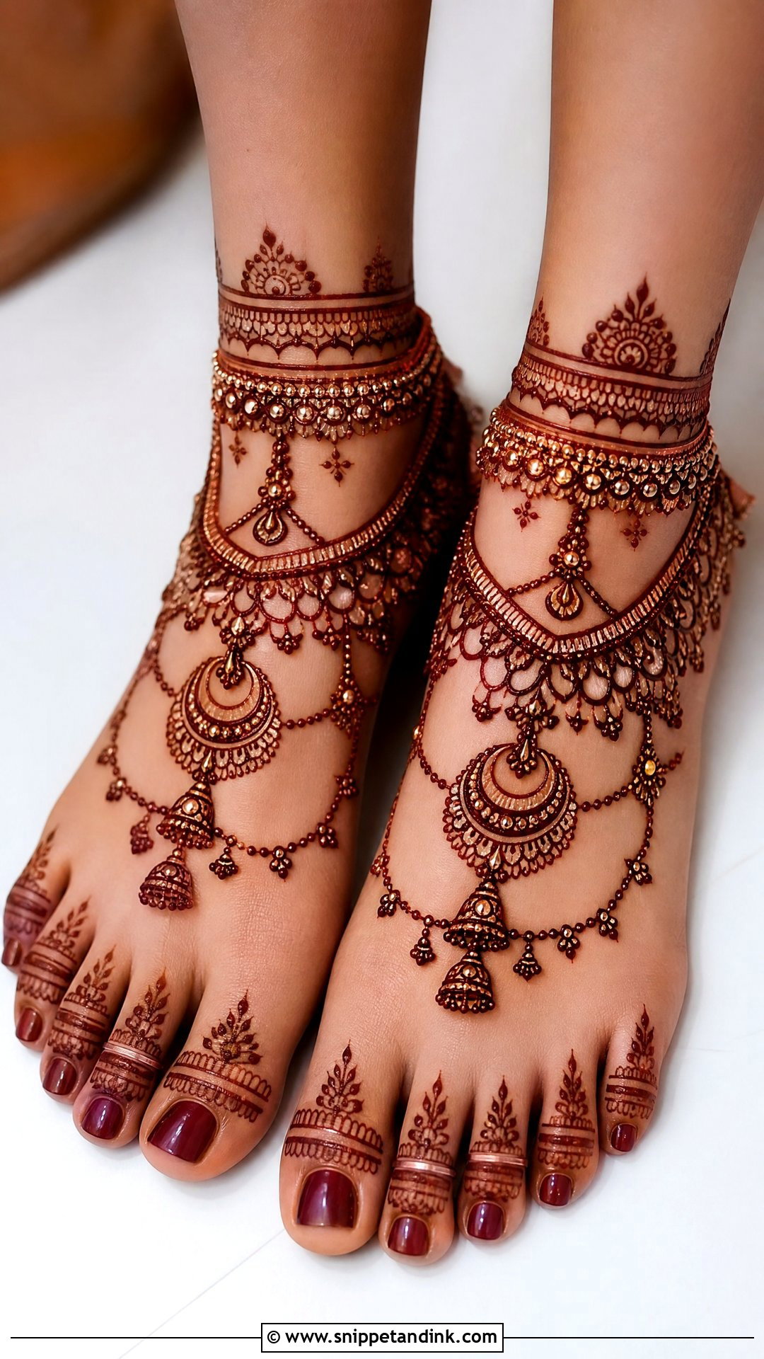 Payal Feet Mehndi Design - Snippet and Ink - 30 Unique Feet Mehndi Designs