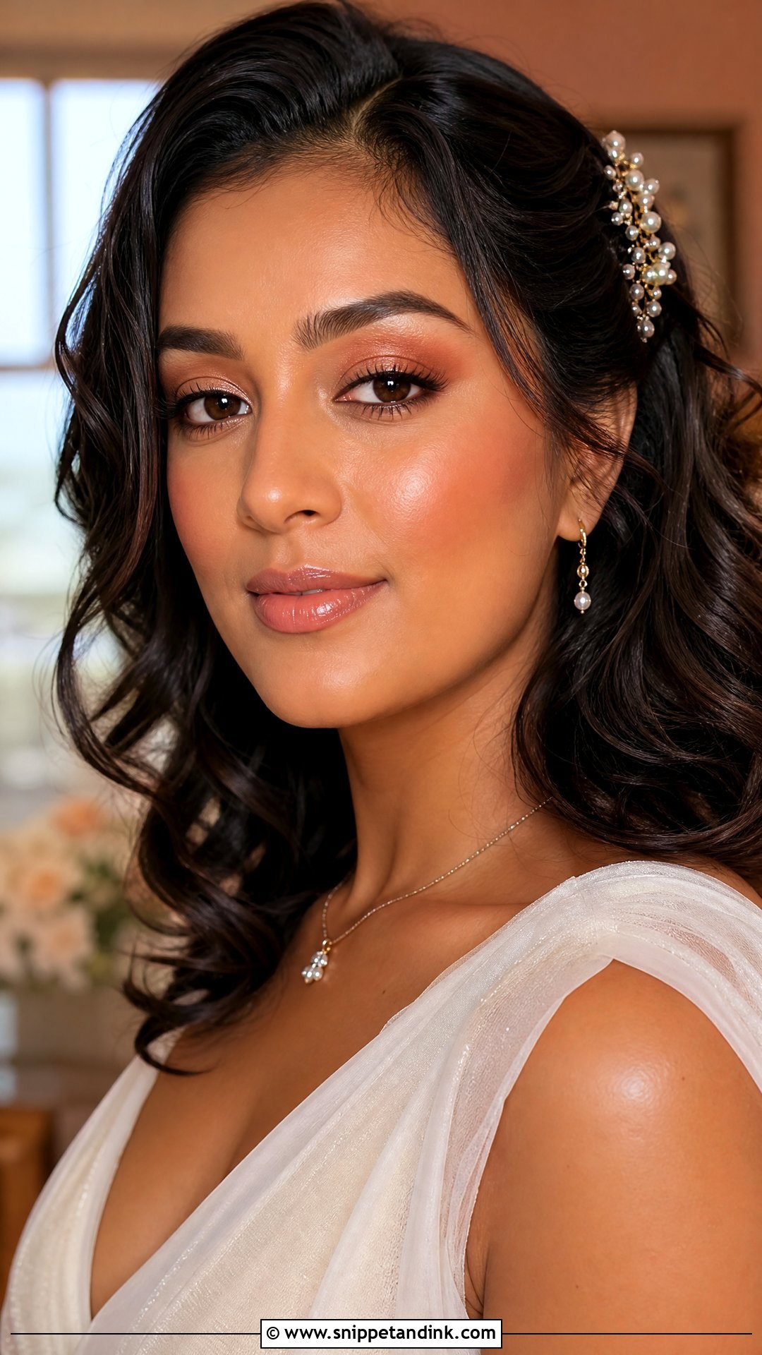 Peach Black Bridal Makeup - Snippet and Ink - 20 Black Bridal Makeup Wedding Day Ideas