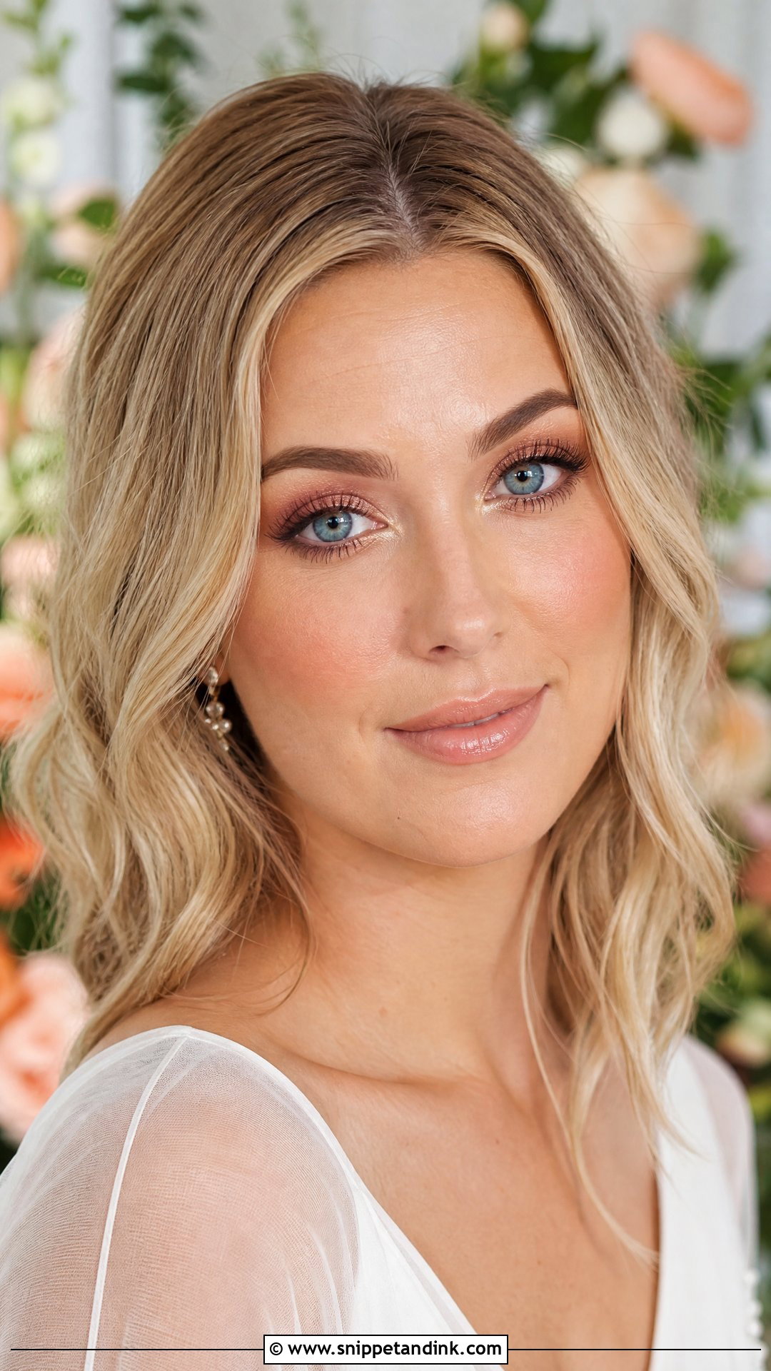 Peach Blue Eye Wedding Makeup - Snippet and Ink - 20 Blue Eye Wedding Makeup Ideas