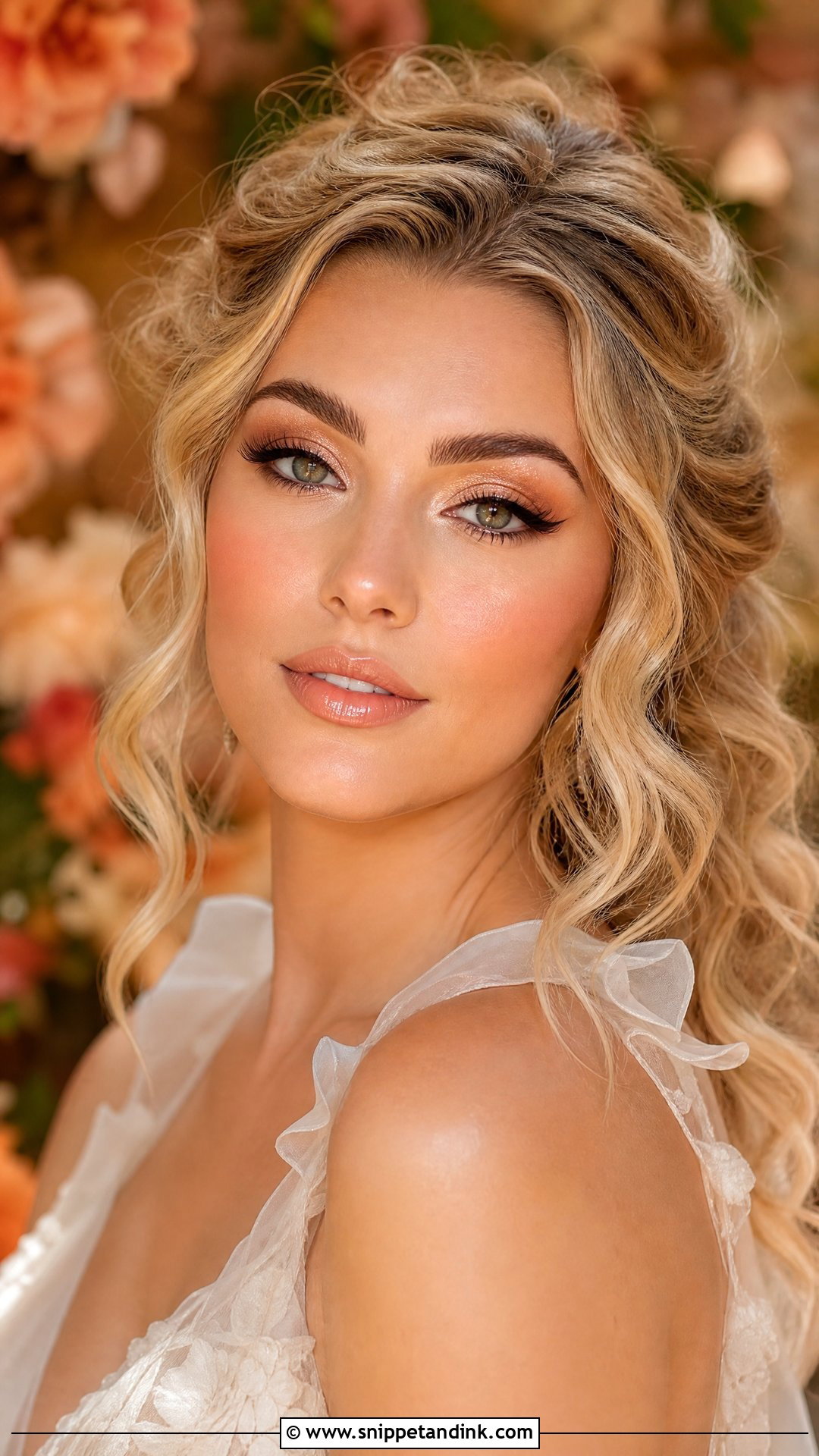 Peach Boho Bridal Makeup - Snippet and Ink - 20 Boho Bridal Makeup Ideas