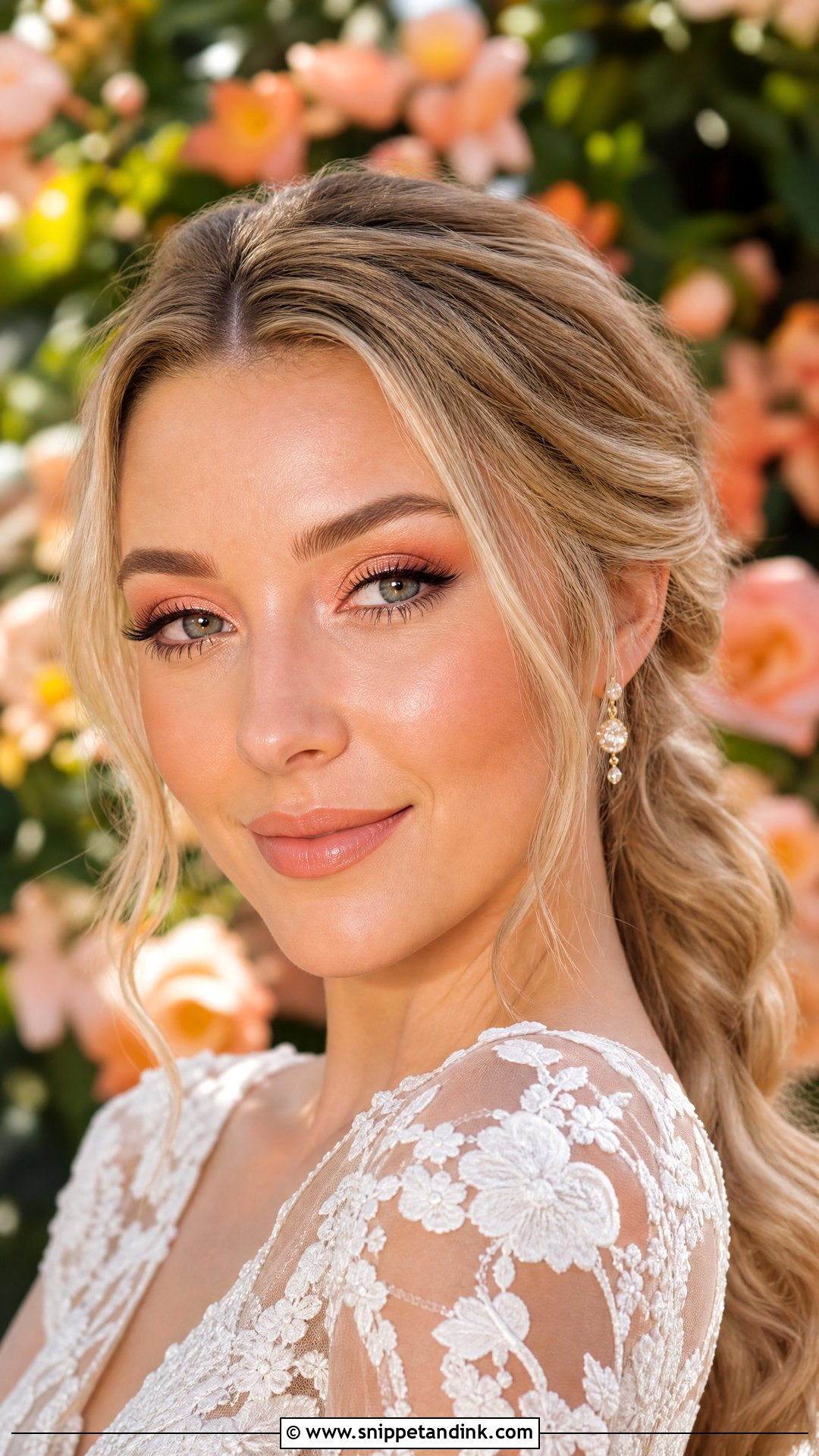 Peach Bridal Makeup - Snippet and Ink - 25 Romantic Bridal Makeup Ideas