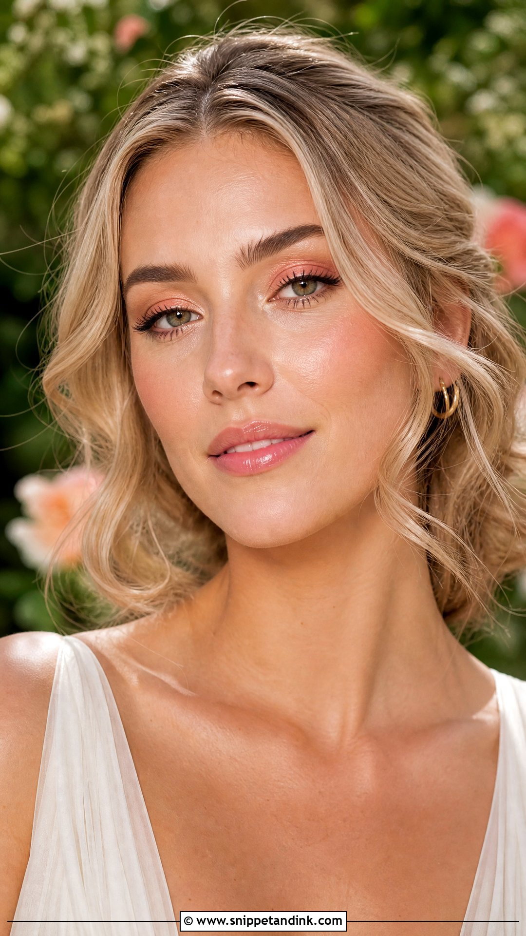 Peach Bridal Makeup For Blue Eyes - Snippet and Ink - 20 Bridal Glam Makeup for Blue Eyes