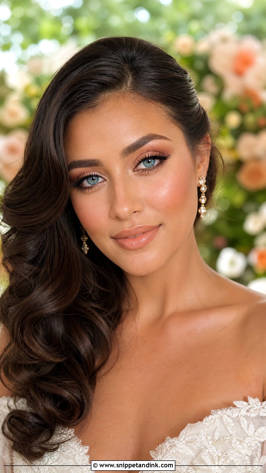 Peach Bridal Makeup For Blue Eyes - Snippet and Ink - 20 Natural Glam Bridal Makeup for Blue Eyes