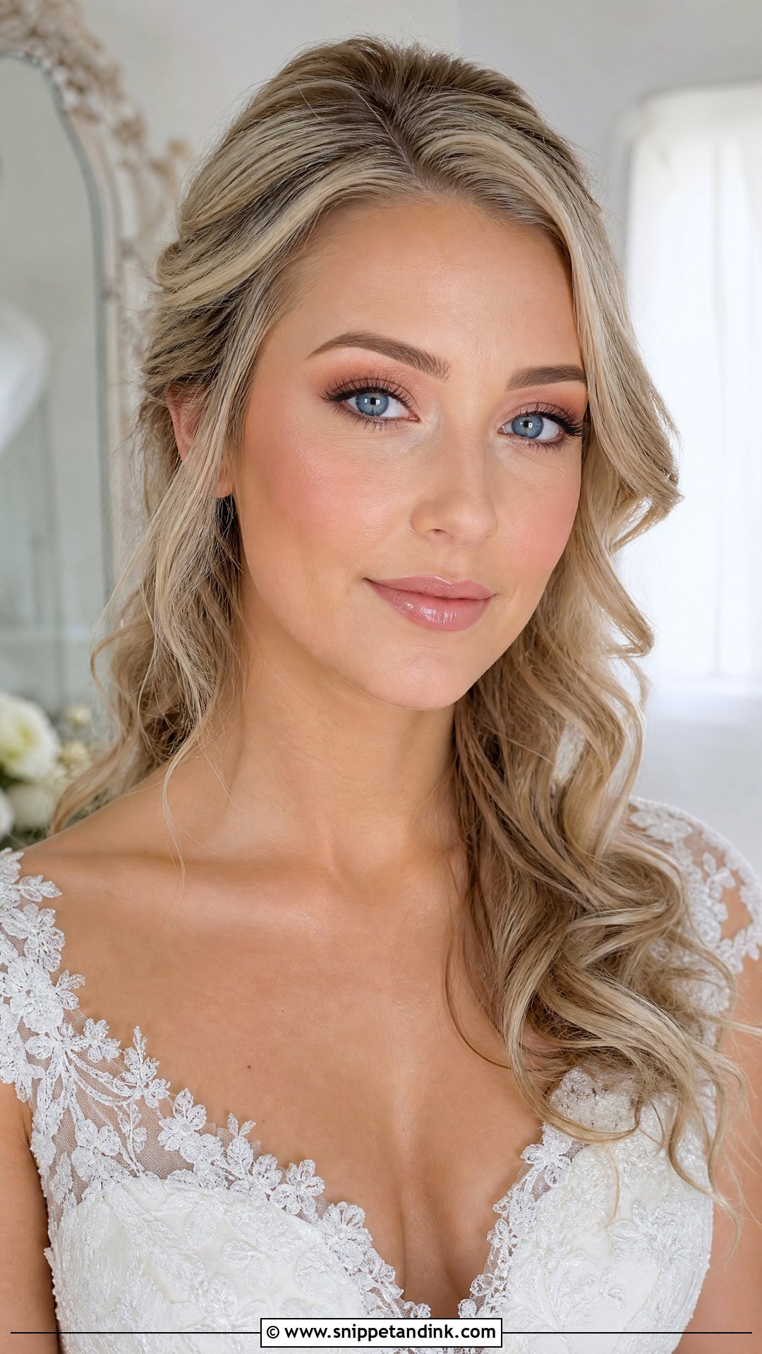 Peach Bridal Makeup For Blue Eyes - Snippet and Ink - 20 Peachy Bridal Makeup Ideas