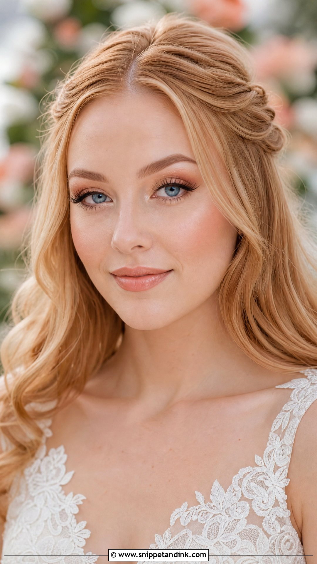 Peach Bridal Makeup For Blue Eyes - Snippet and Ink - 20 Soft Bridal Makeup for Blue Eyes