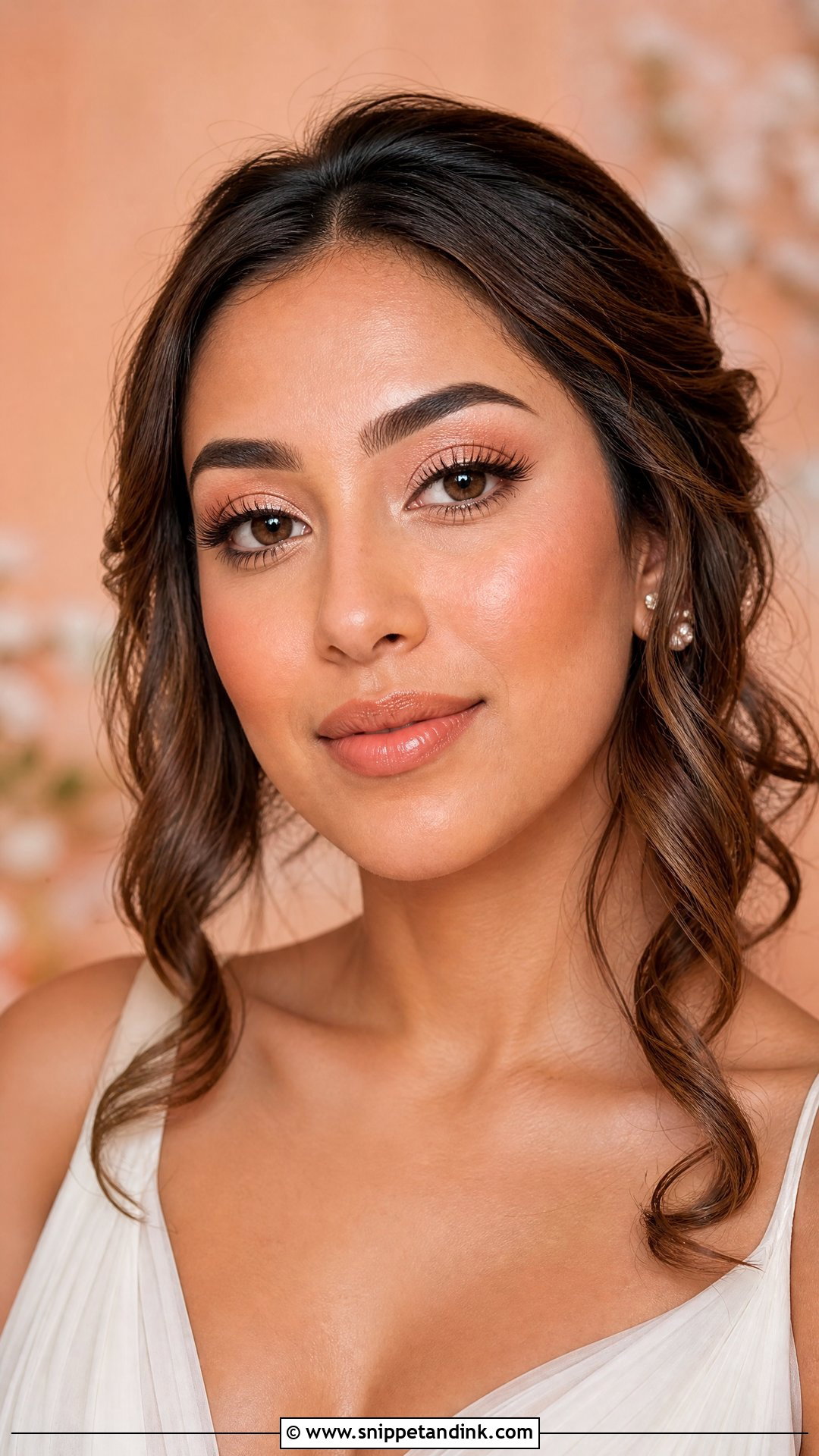 Peach Bridal Makeup For Brown Skin - Snippet and Ink - 20 Brown Girl Bridal Makeup Ideas