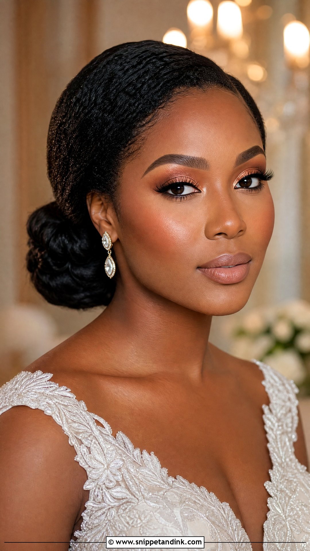 Peach Bridal Makeup For Deep Skin - Snippet and Ink - 20 Peachy Bridal Makeup Ideas
