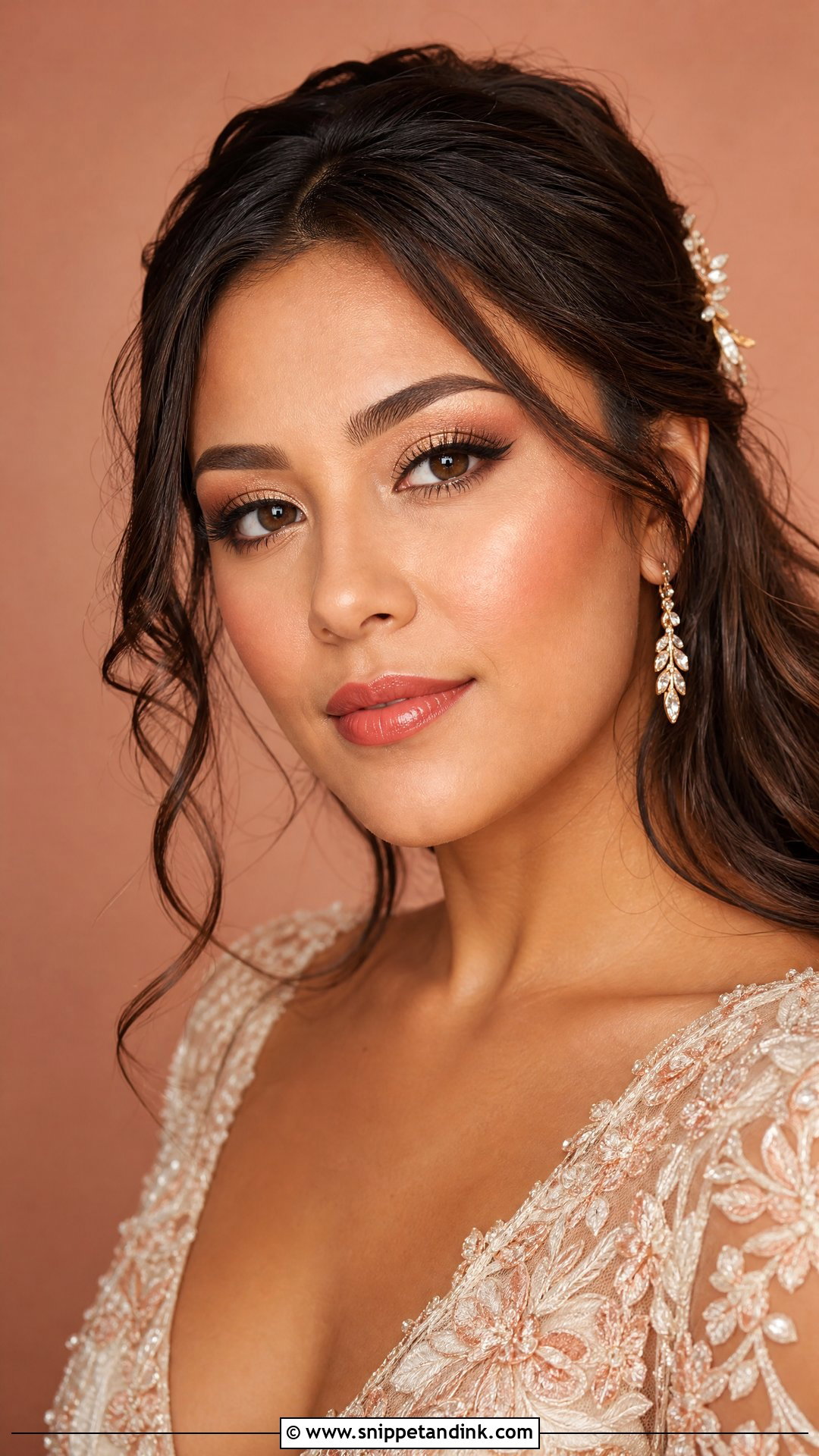 Peach Bridal Makeup For Dusky Skin - Snippet and Ink - 20 Dusky Skin Bridal Makeup Ideas