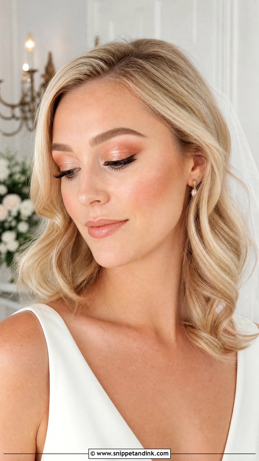 Peach Bridal Makeup For Hooded Eyes - Snippet and Ink - 25 Bridal Makeup for Hooded Eyes