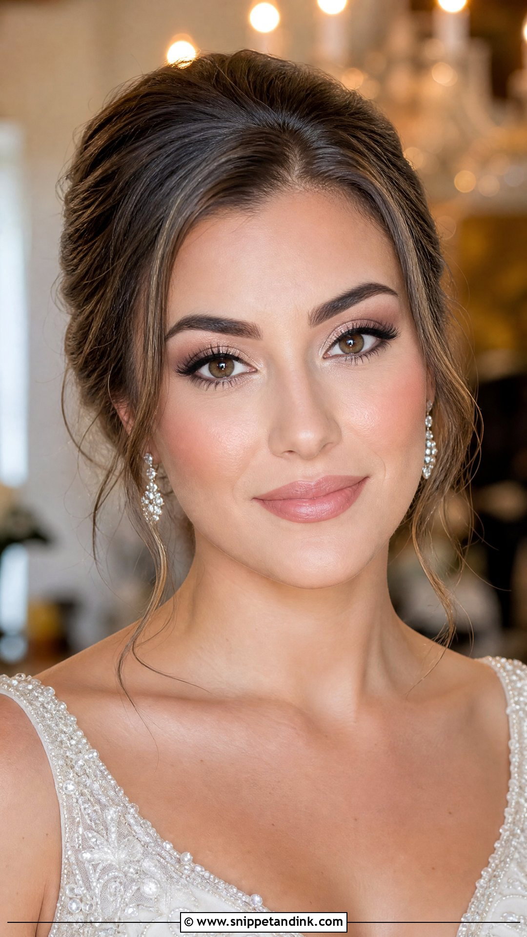 Peach Bridal Makeup With Champagne Eyes - Snippet and Ink - 20 Peachy Bridal Makeup Ideas