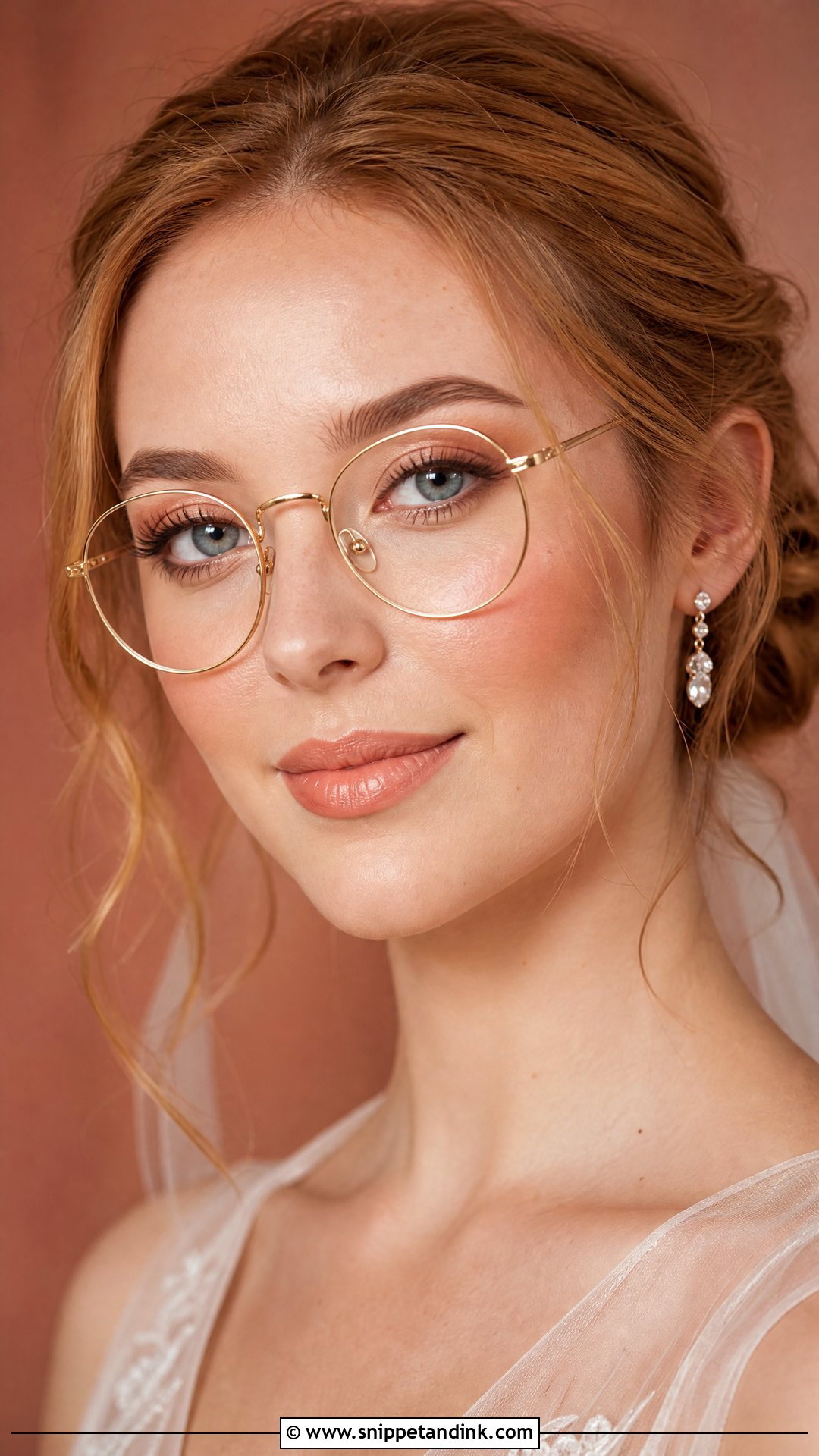 Peach Bridal Makeup With Glasses - Snippet and Ink - 20 Bridal Makeup with Glasses