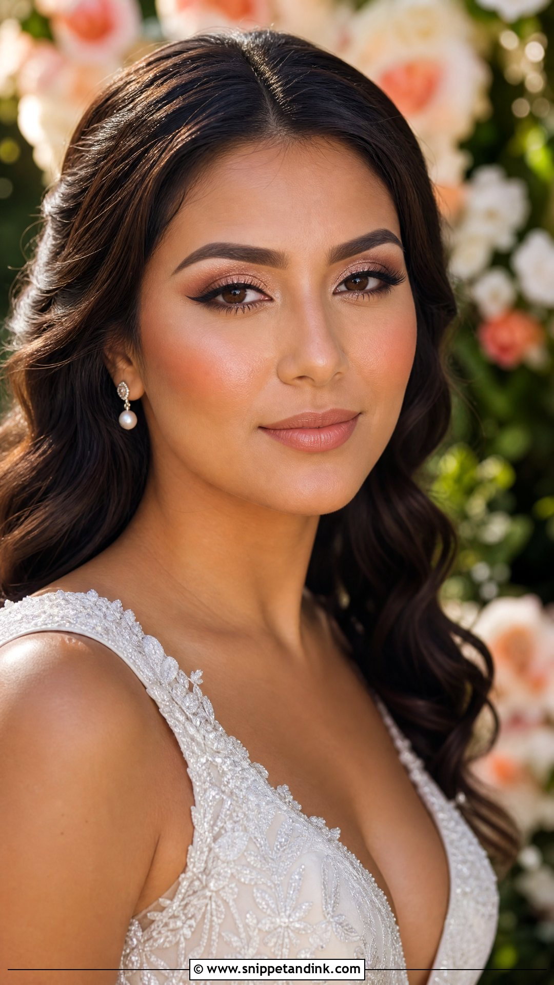 Peach Bridal Makeup With Nude Lip - Snippet and Ink - 20 Peach Bridal Makeup Ideas