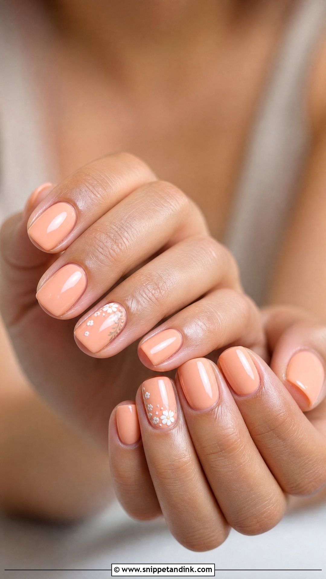 Peach Bridesmaid Nails - Snippet and Ink - 20 Cute Bridesmaid Wedding Nails