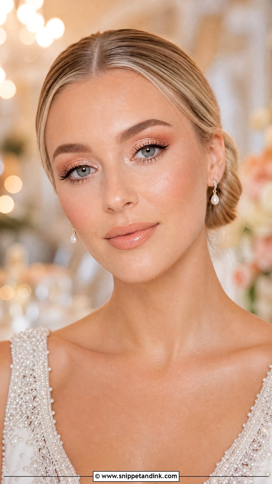 Peach Champagne Bridal Makeup - Snippet and Ink - 20 Peachy Wedding Makeup Ideas