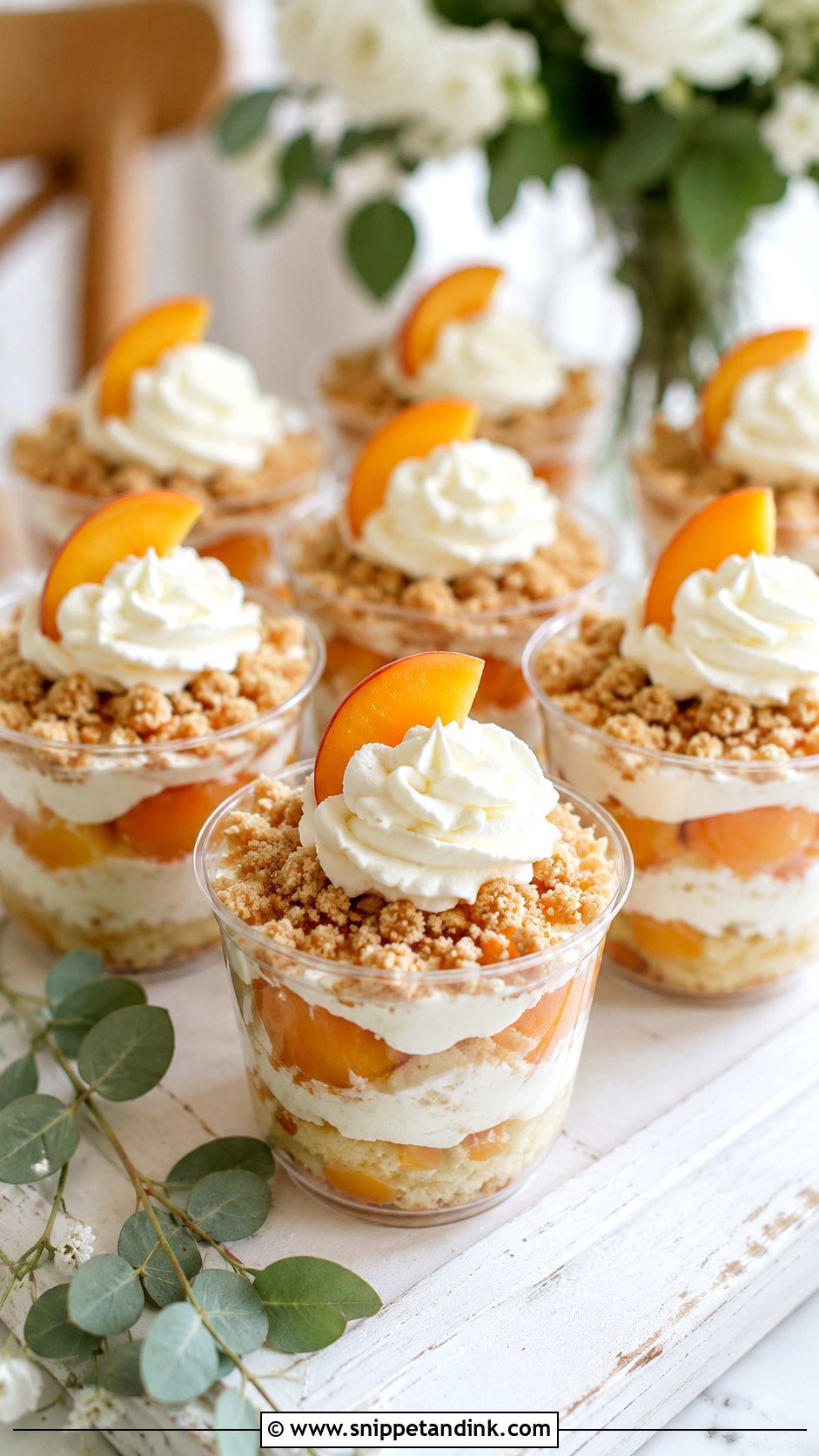 Peach Cobbler Wedding Cake Cups - Snippet and Ink - 20 Cake Cups Ideas for Wedding