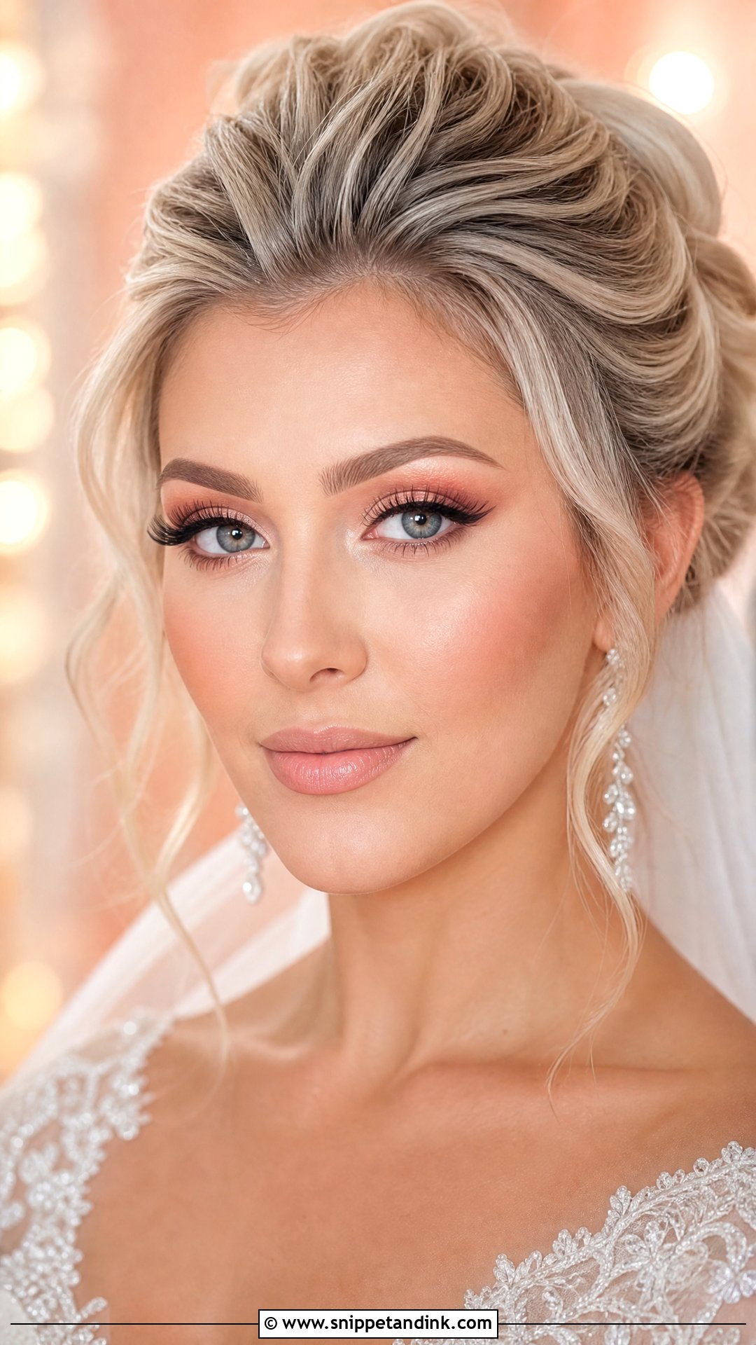 Peach Cut Crease Wedding Makeup - Snippet and Ink - 20 Peachy Wedding Makeup Ideas