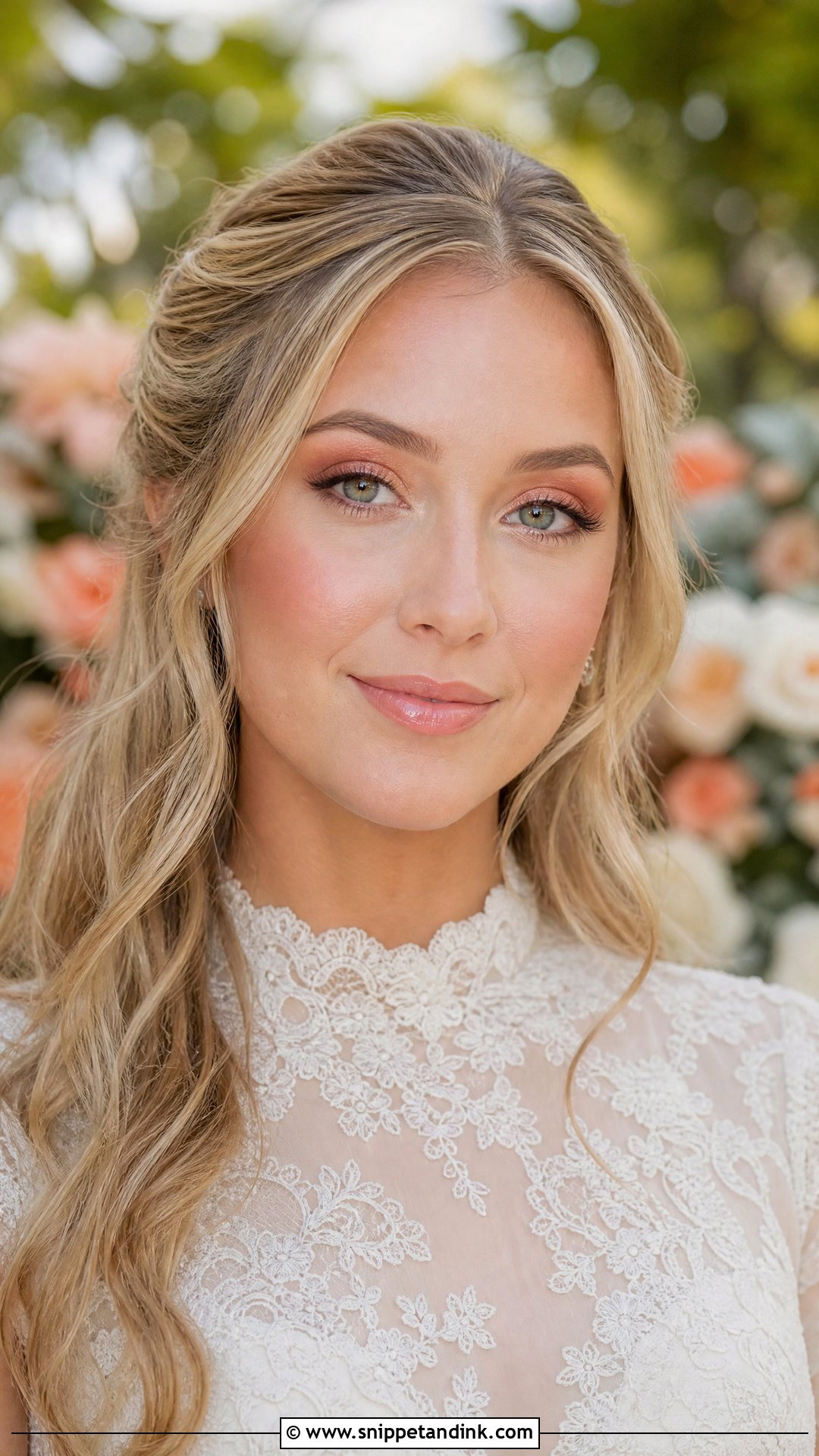 Peach Fall Bridal Makeup - Snippet and Ink - 25 Fall Wedding Makeup for Bride Ideas
