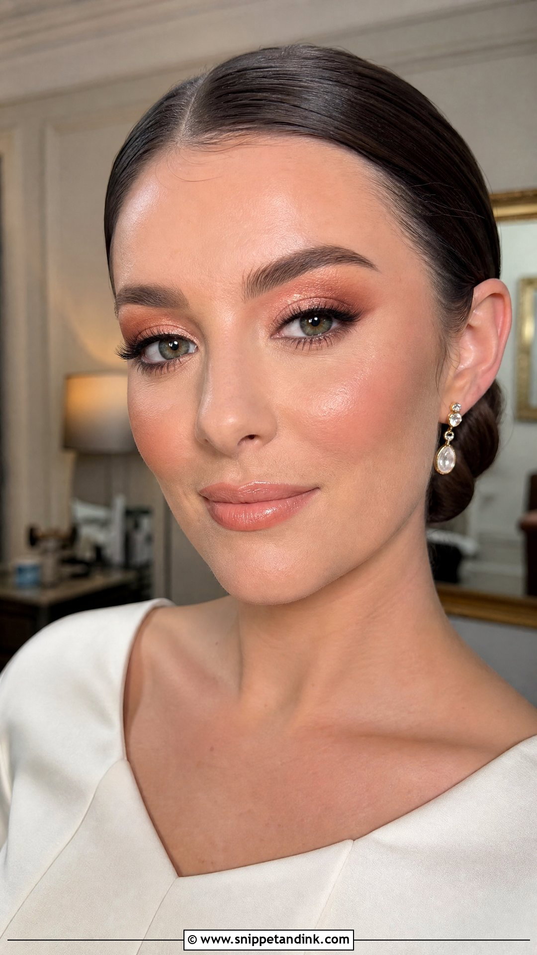 Peach Glam Bridal Makeup - Snippet and Ink - 20 Peachy Bridal Makeup Ideas