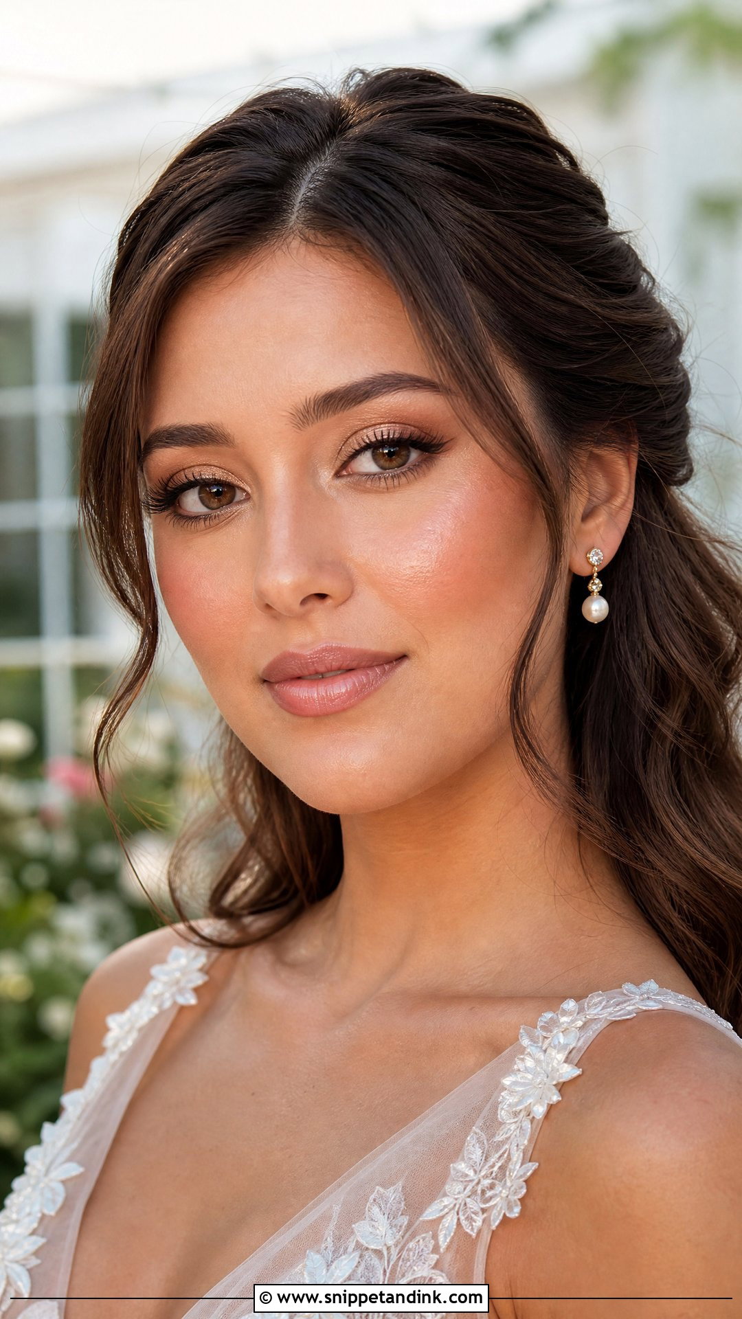 Peach Glam Bride Makeup - Snippet and Ink - 35 Glam Bride Makeup Ideas