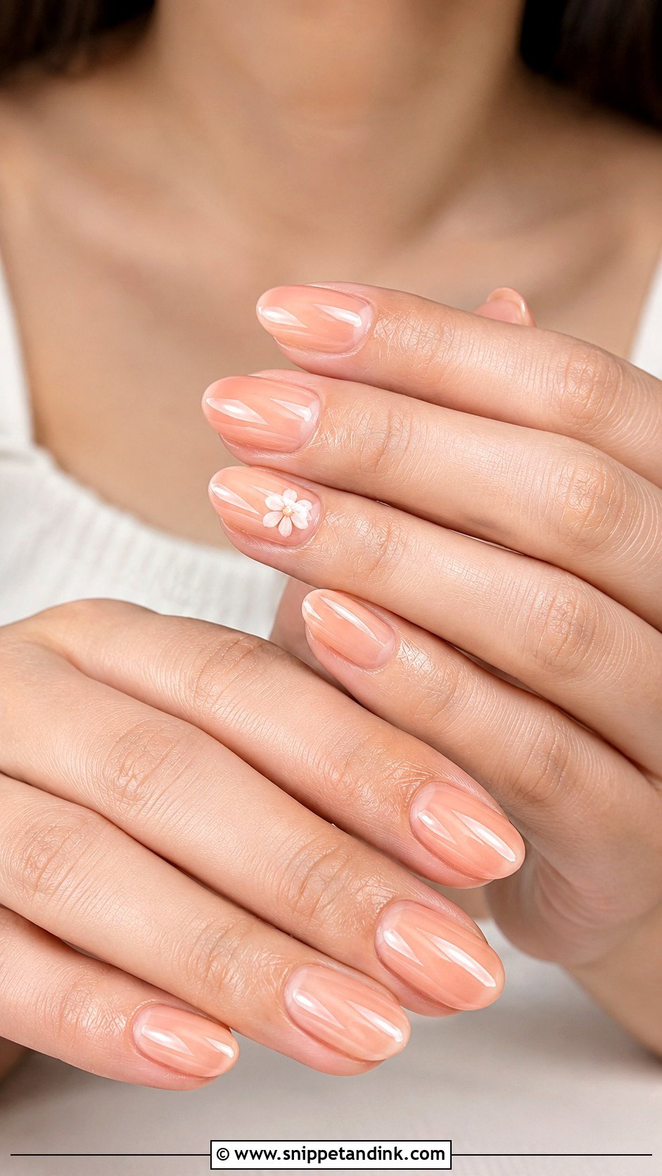 Peach Glazed Nails - Snippet and Ink - 20 Nail Art for Wedding Guest Ideas