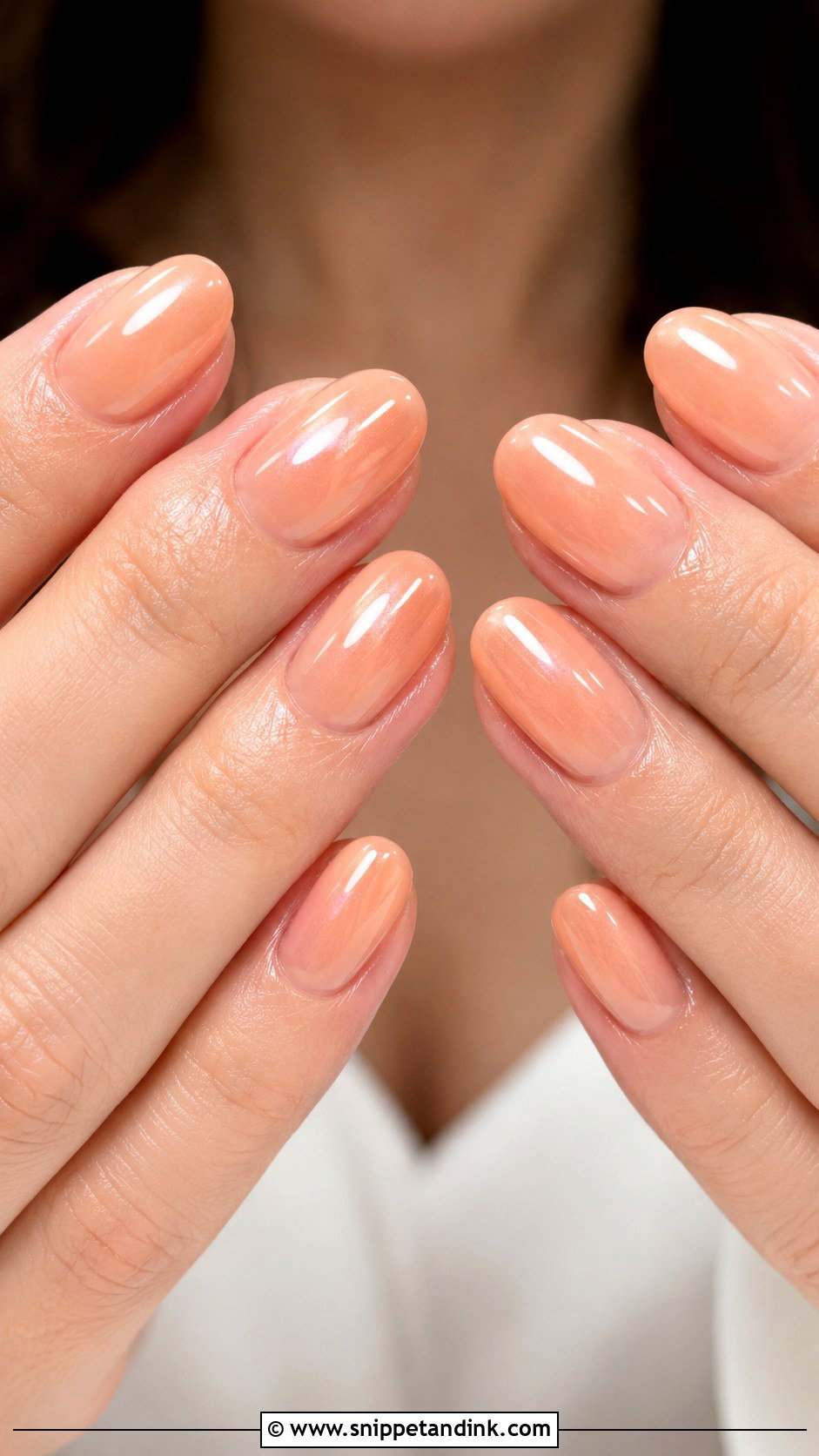 Peach Glazed Wedding Nails - Snippet and Ink - 20 Colorful Wedding Nails