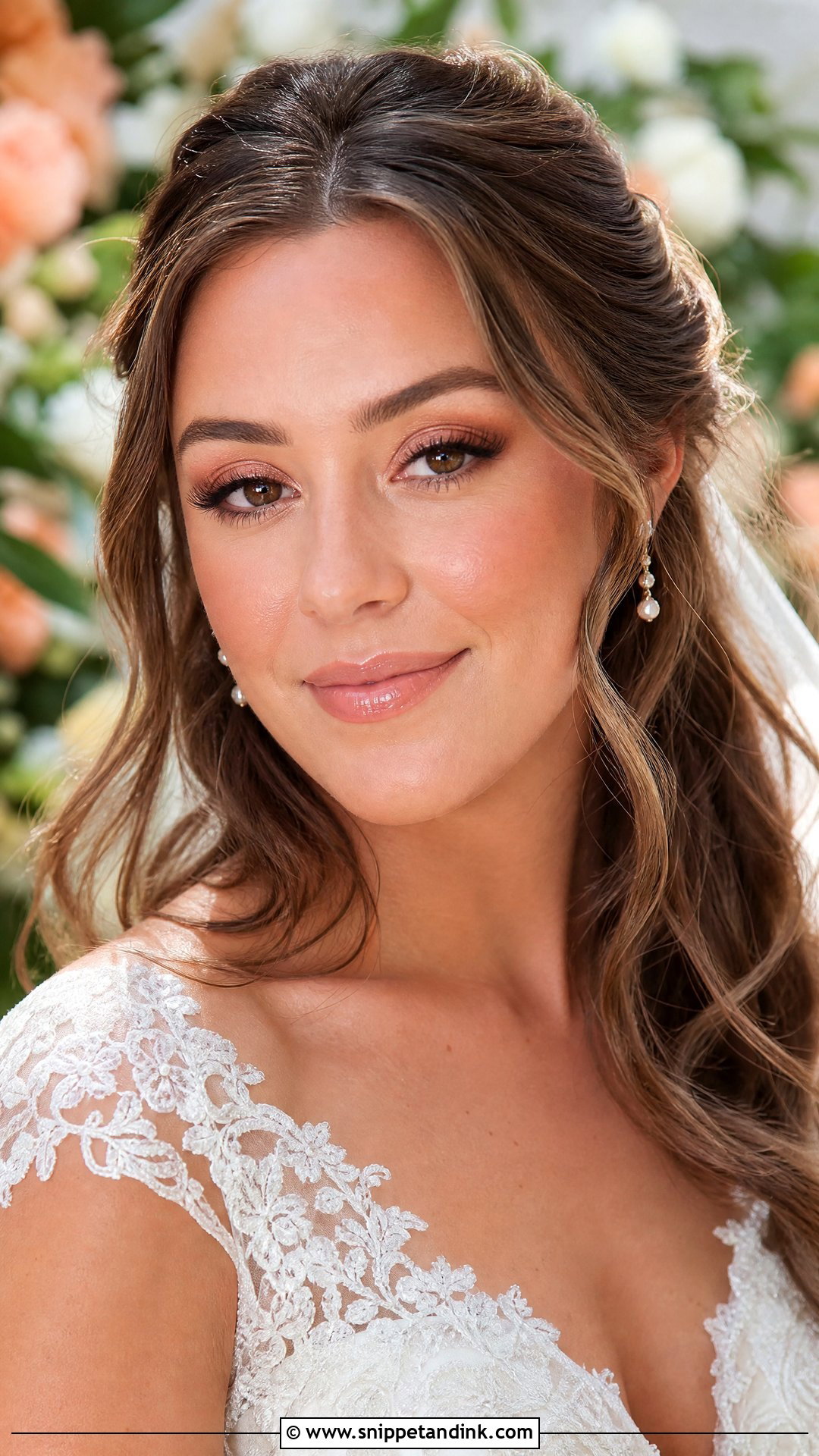 Peach Glowy Bridal Makeup - Snippet and Ink - 25 Soft Glowy Wedding Makeup Ideas