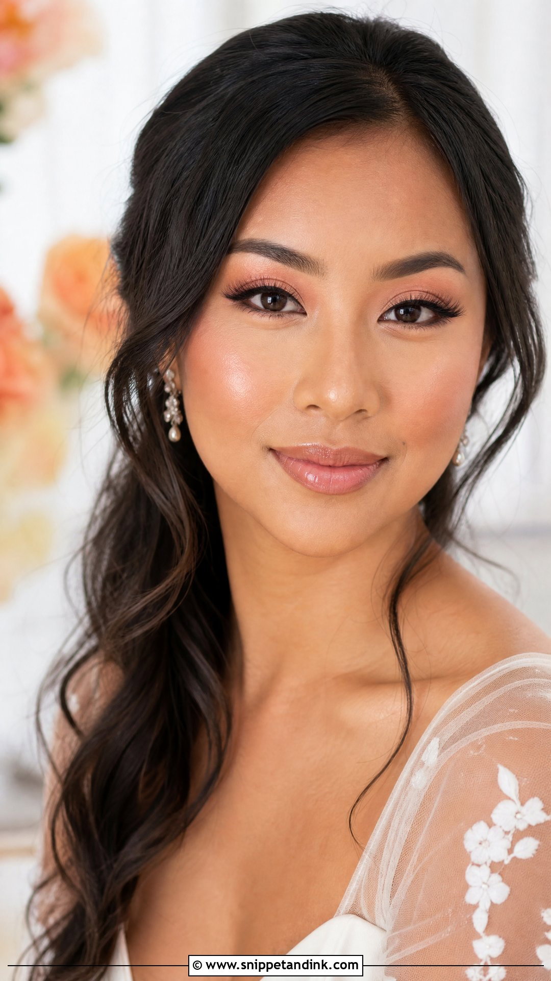 Peach Glowy Wedding Makeup - Snippet and Ink - 25 Glowy Wedding Makeup Ideas